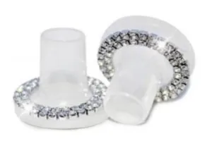 Clean Heels Clear or Black Heel Stopper - with Cut Crystal Rings