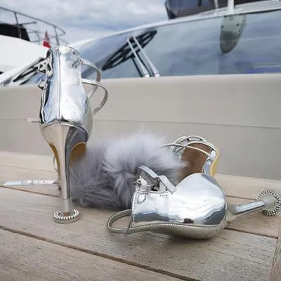 Clean Heels Clear or Black Heel Stopper - with Cut Crystal Rings