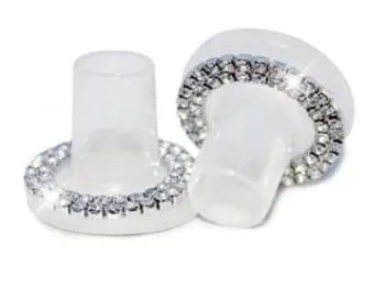 Clean Heels Clear or Black Heel Stopper - with Cut Crystal Rings