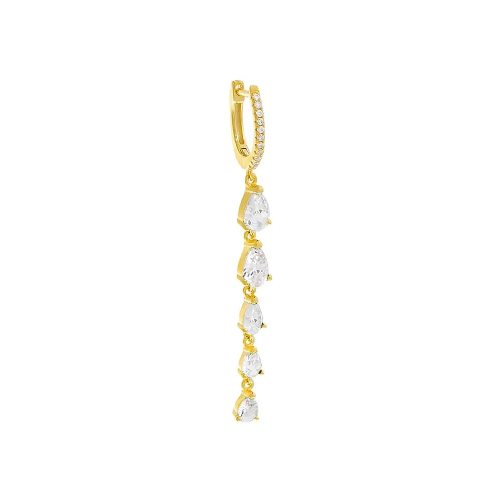Colored Graduated Teardrop Drop Huggie Earring