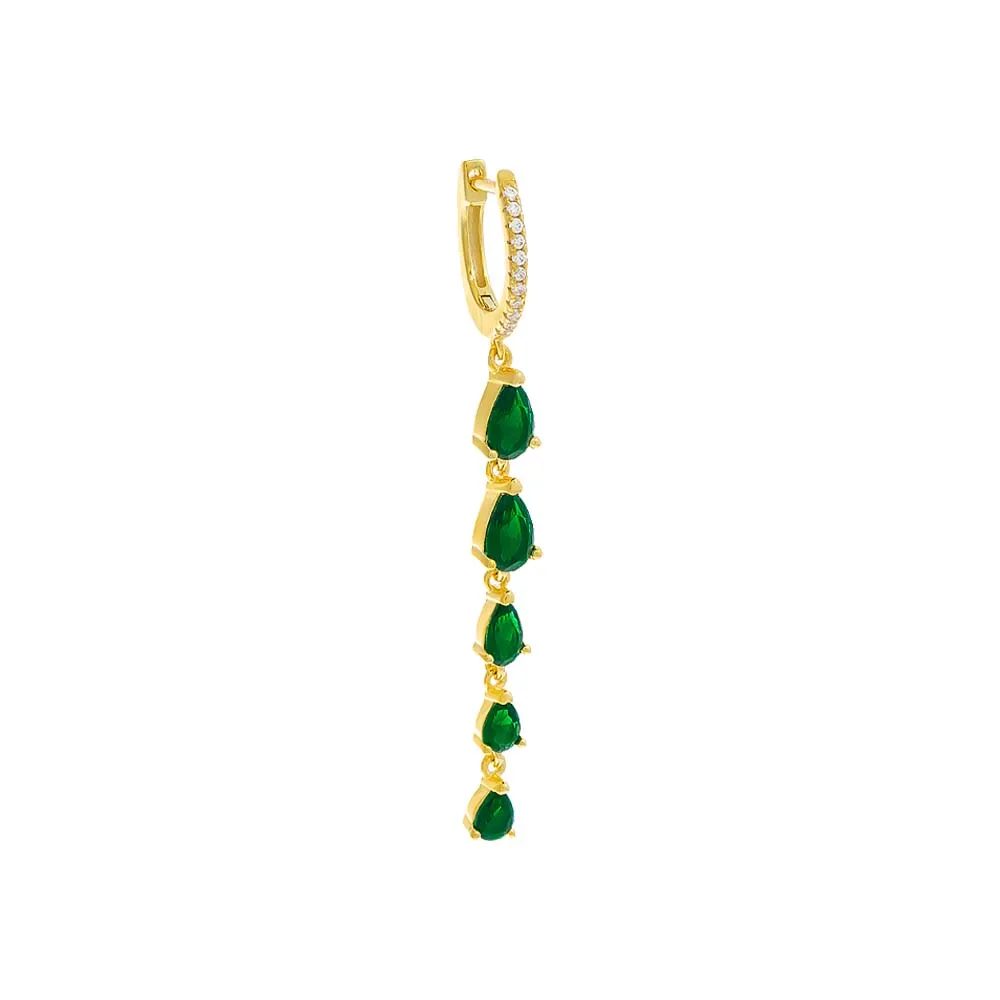 Colored Graduated Teardrop Drop Huggie Earring