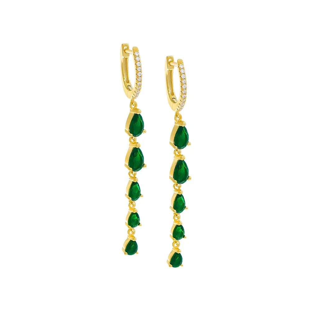 Colored Graduated Teardrop Drop Huggie Earring