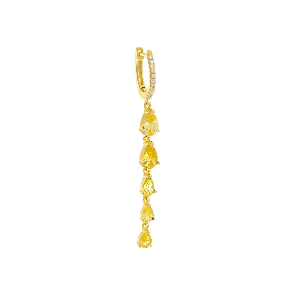 Colored Graduated Teardrop Drop Huggie Earring