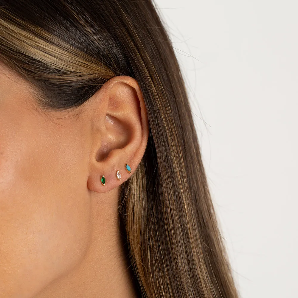 Colored Marquise Stud Earring
