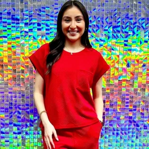 Comfy Textured Top - Red