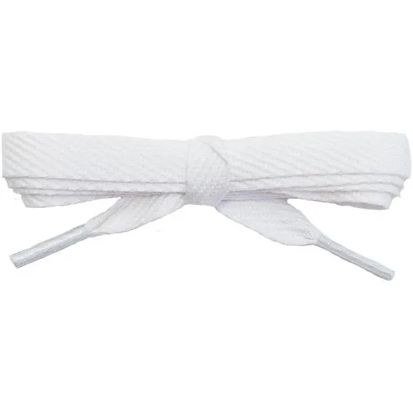 Cotton Flat 3/8" - White (2 Pair Pack) Shoelaces