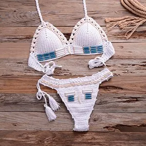 Crochet Bikini Set Bandage Swimsuit