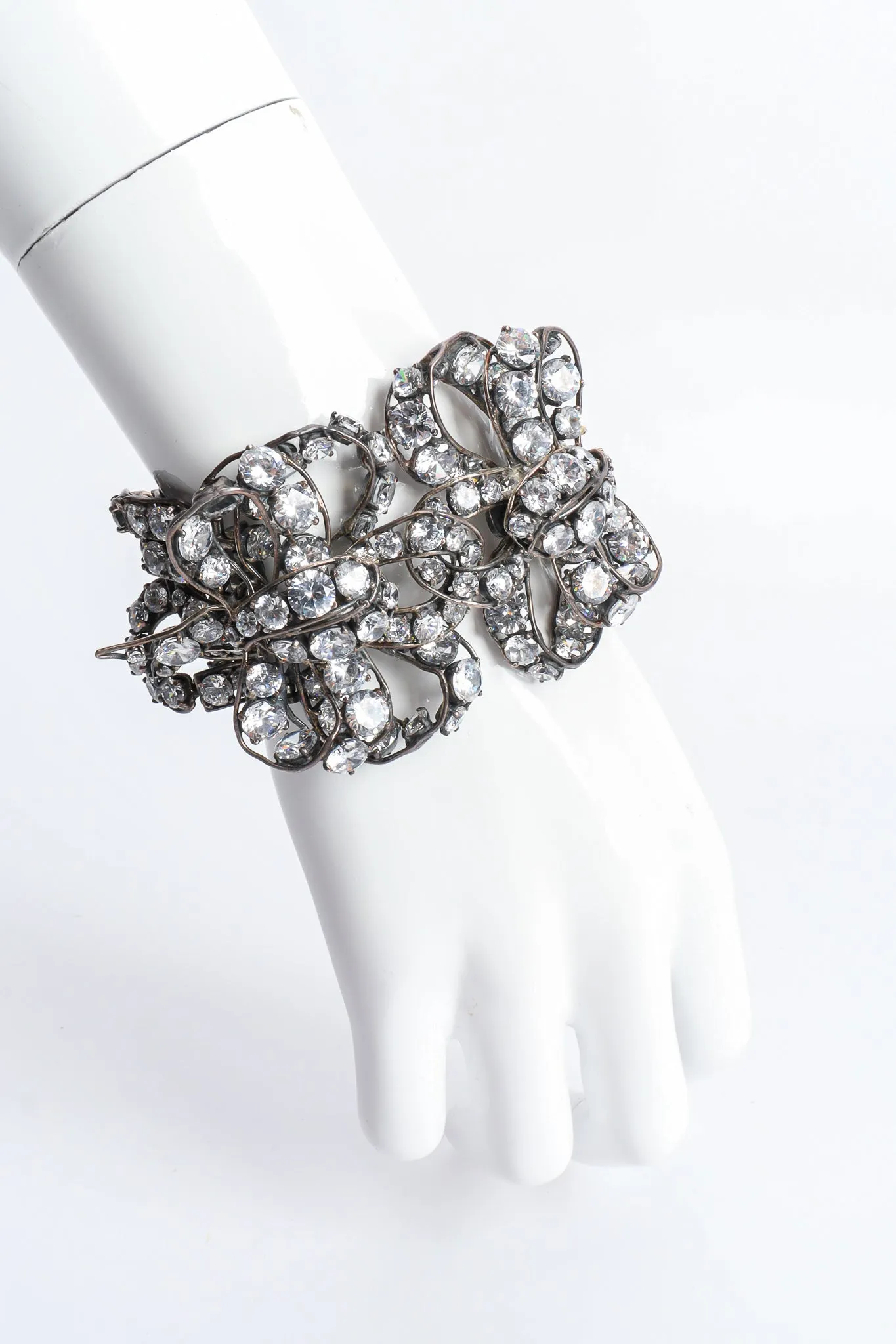 Crystal Ribbon Sterling Bracelet