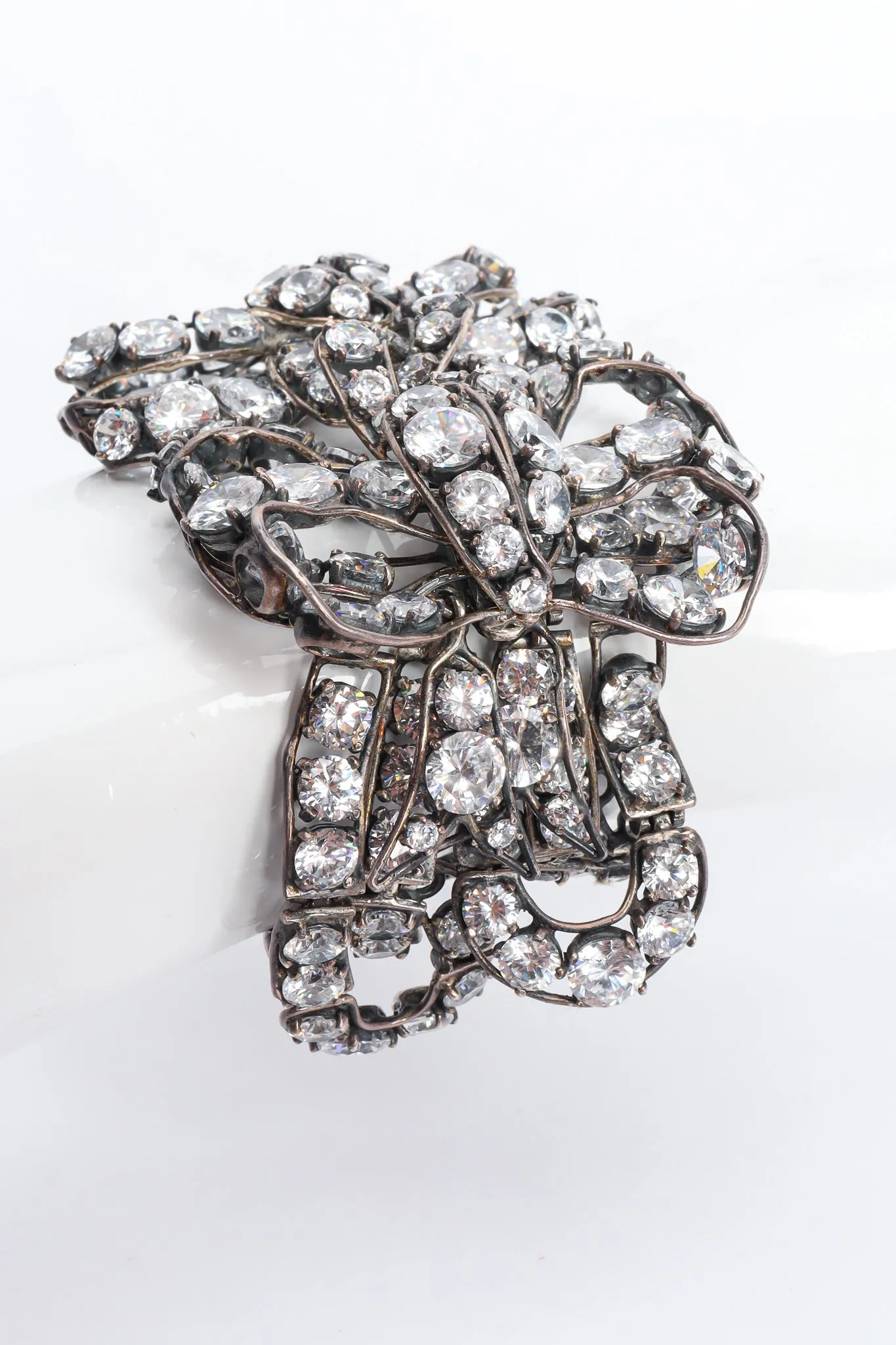 Crystal Ribbon Sterling Bracelet