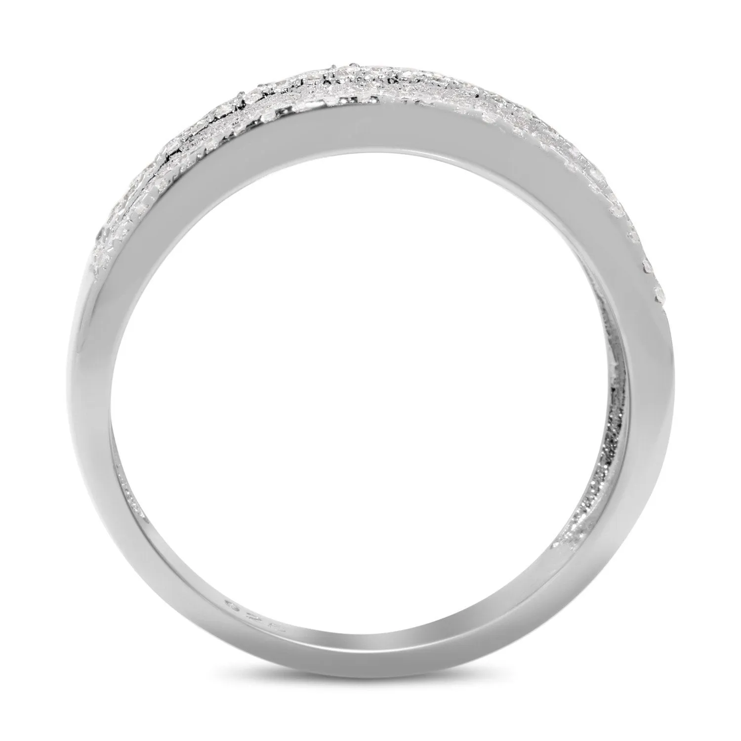 CZ 7mm Elegant Sterling Silver Plated Fashion Engagement Ring