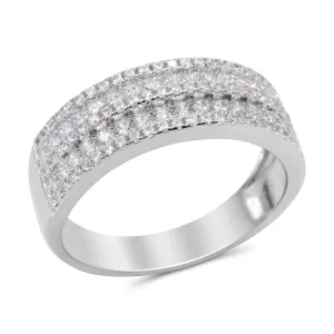CZ 7mm Elegant Sterling Silver Plated Fashion Engagement Ring
