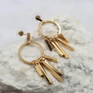 Deco Beams Earrings In Gold