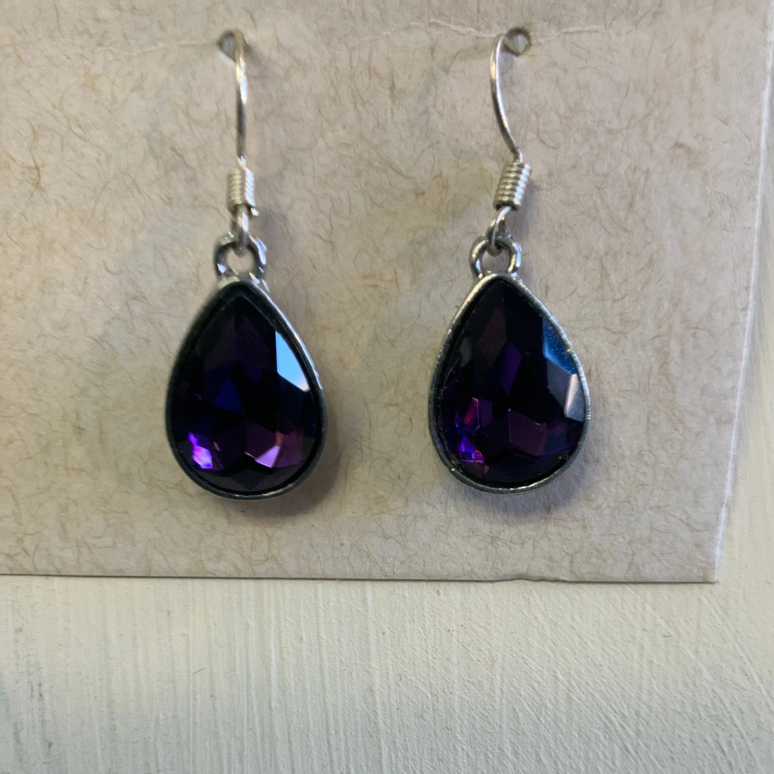 Deep Purple Teardrop Earrings
