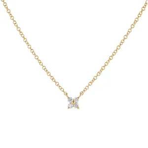 Diamond Itty Bitty Flower Necklace 14K