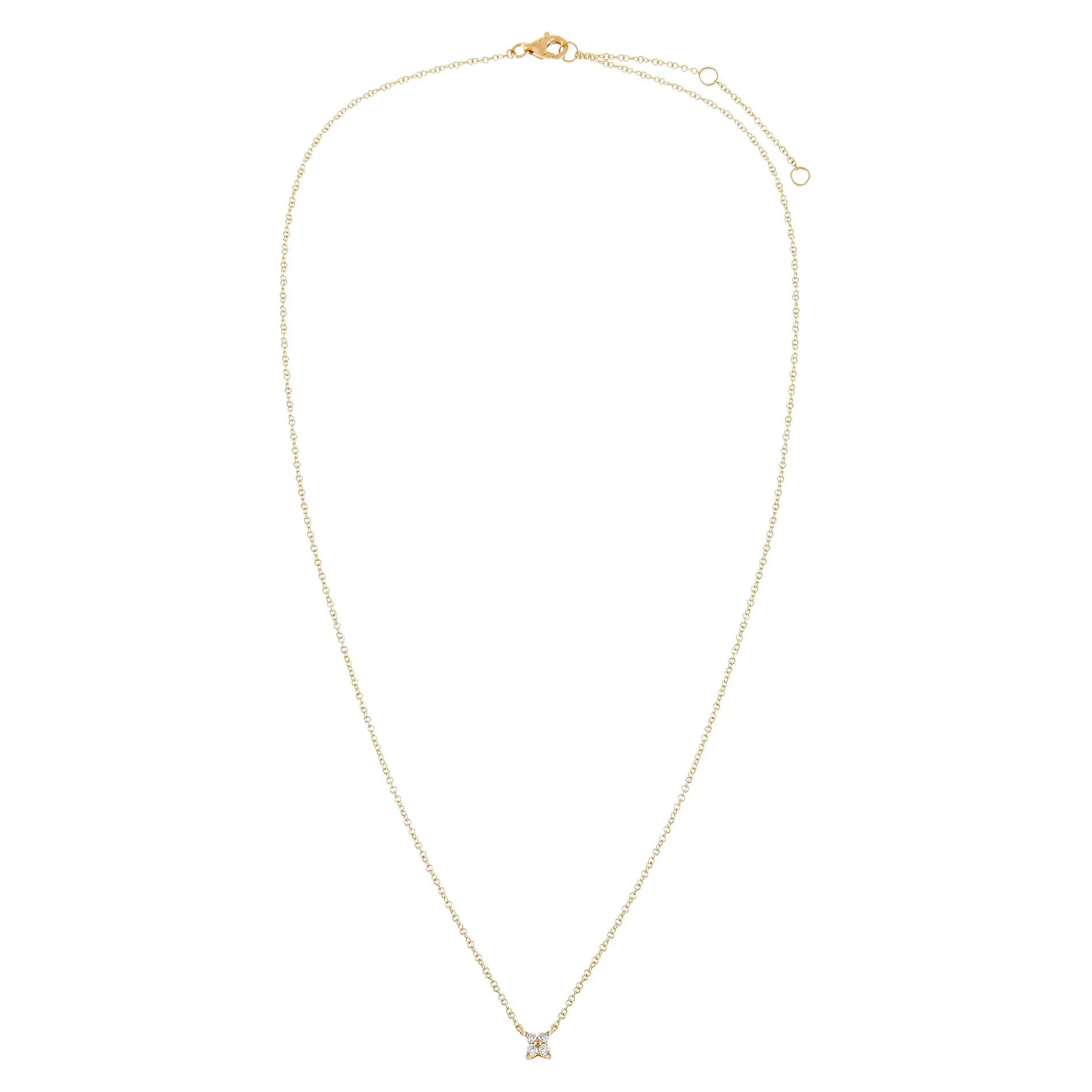 Diamond Itty Bitty Flower Necklace 14K