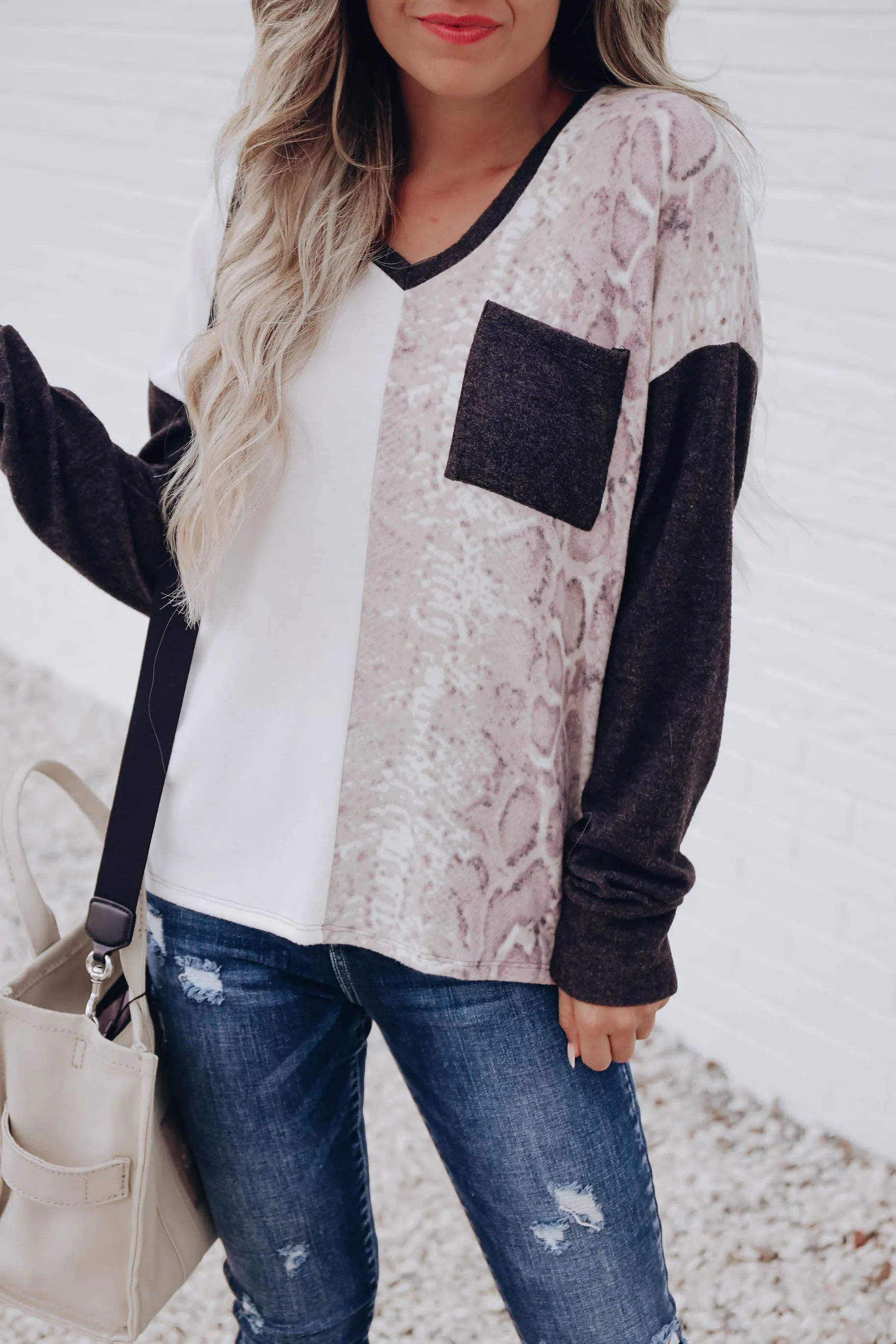 Diamondback Color Block Top - Grey