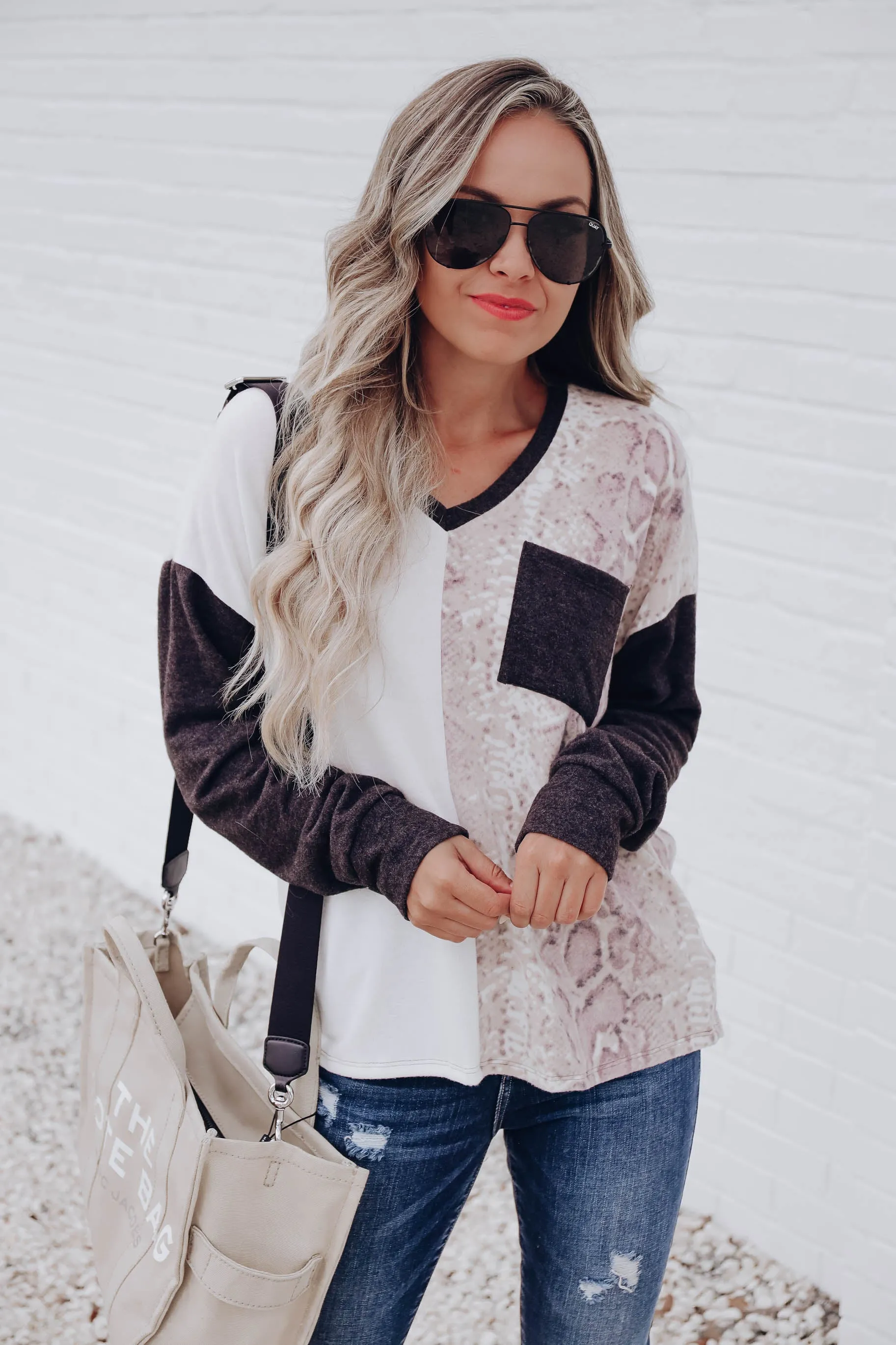 Diamondback Color Block Top - Grey
