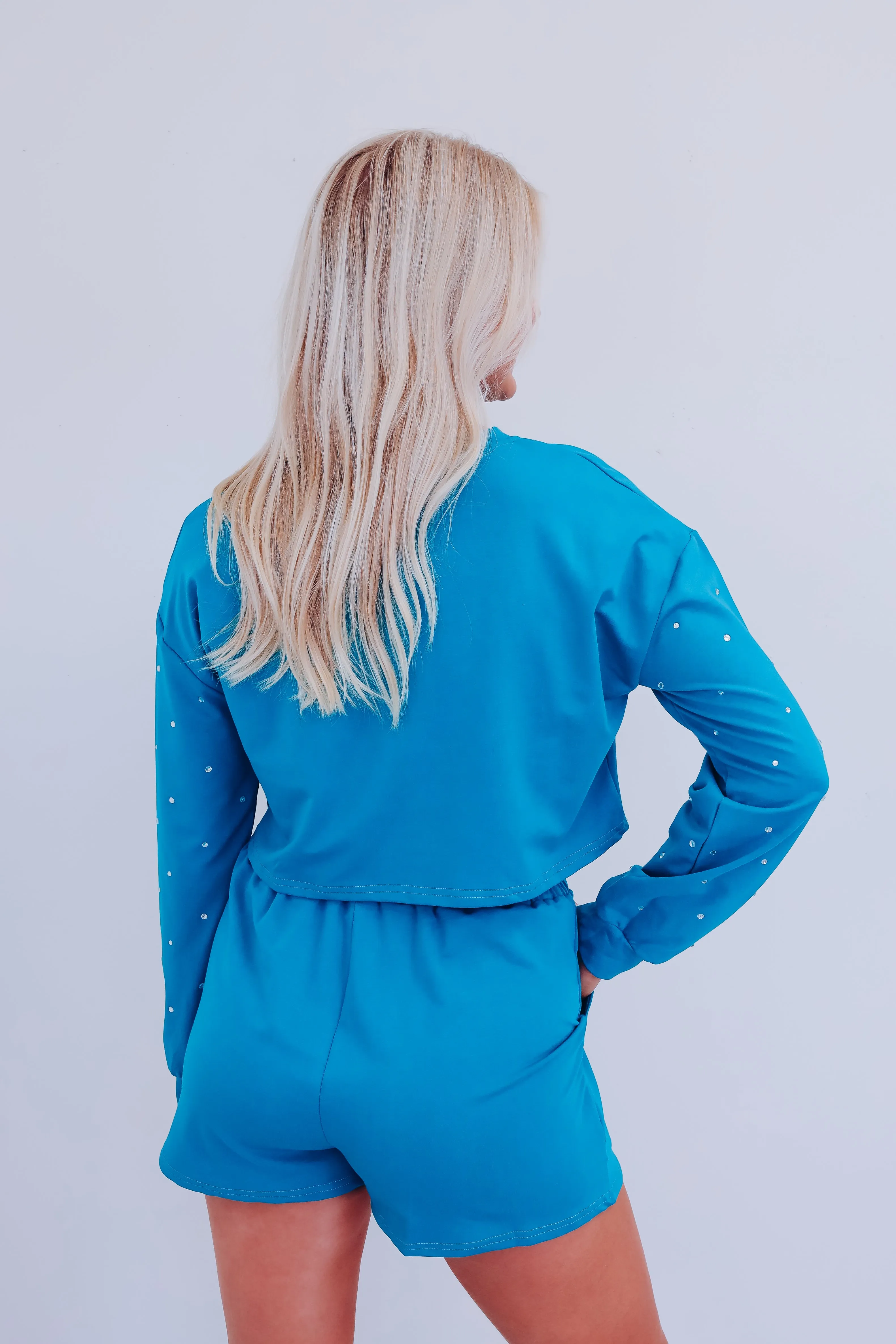 Dreaming Of Diamonds Shorts Set - Teal