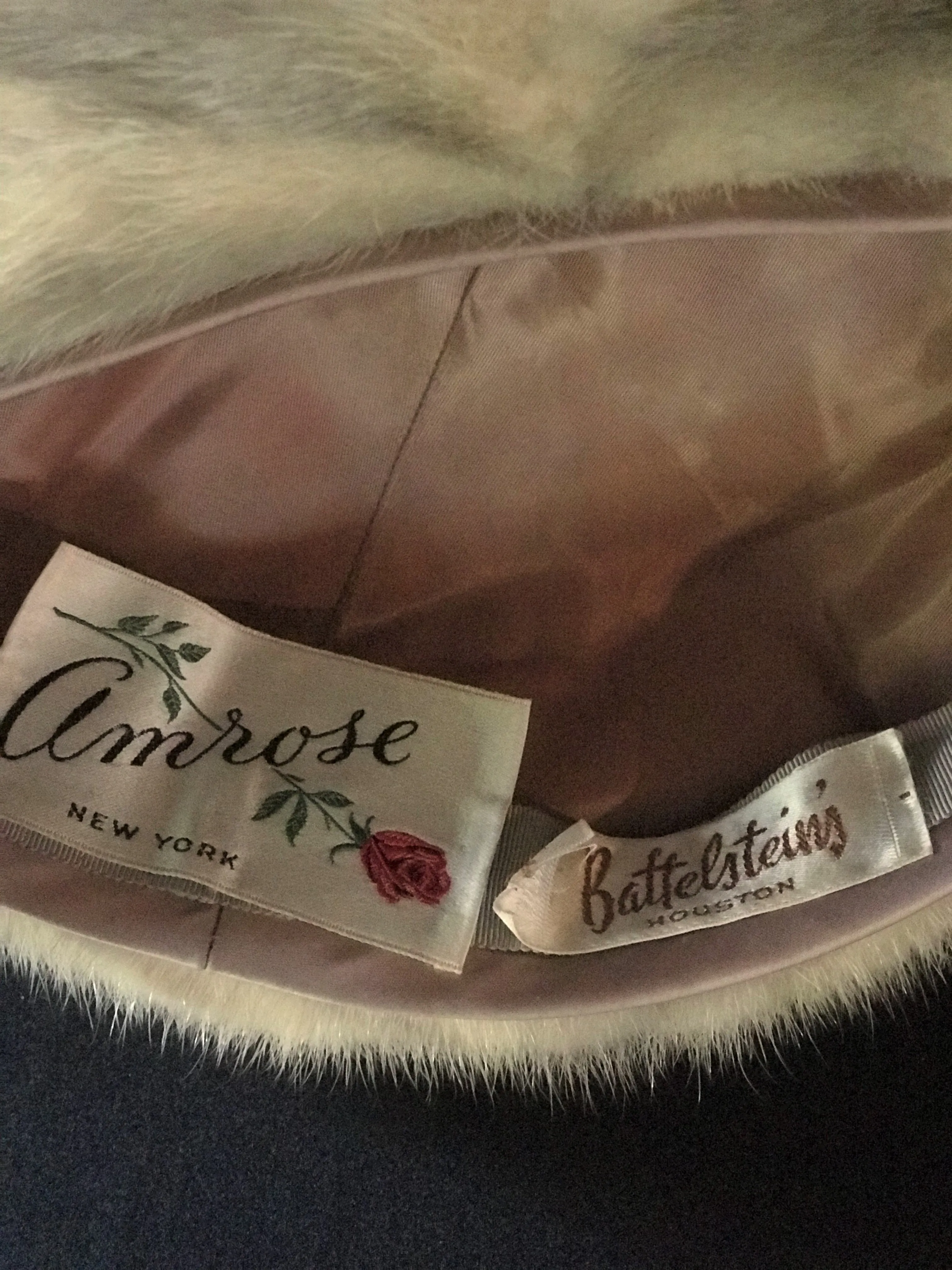 Elegant 1950's Vintage Mink Pillbox Hat