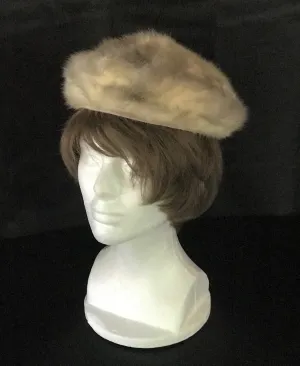 Elegant 1950's Vintage Mink Pillbox Hat