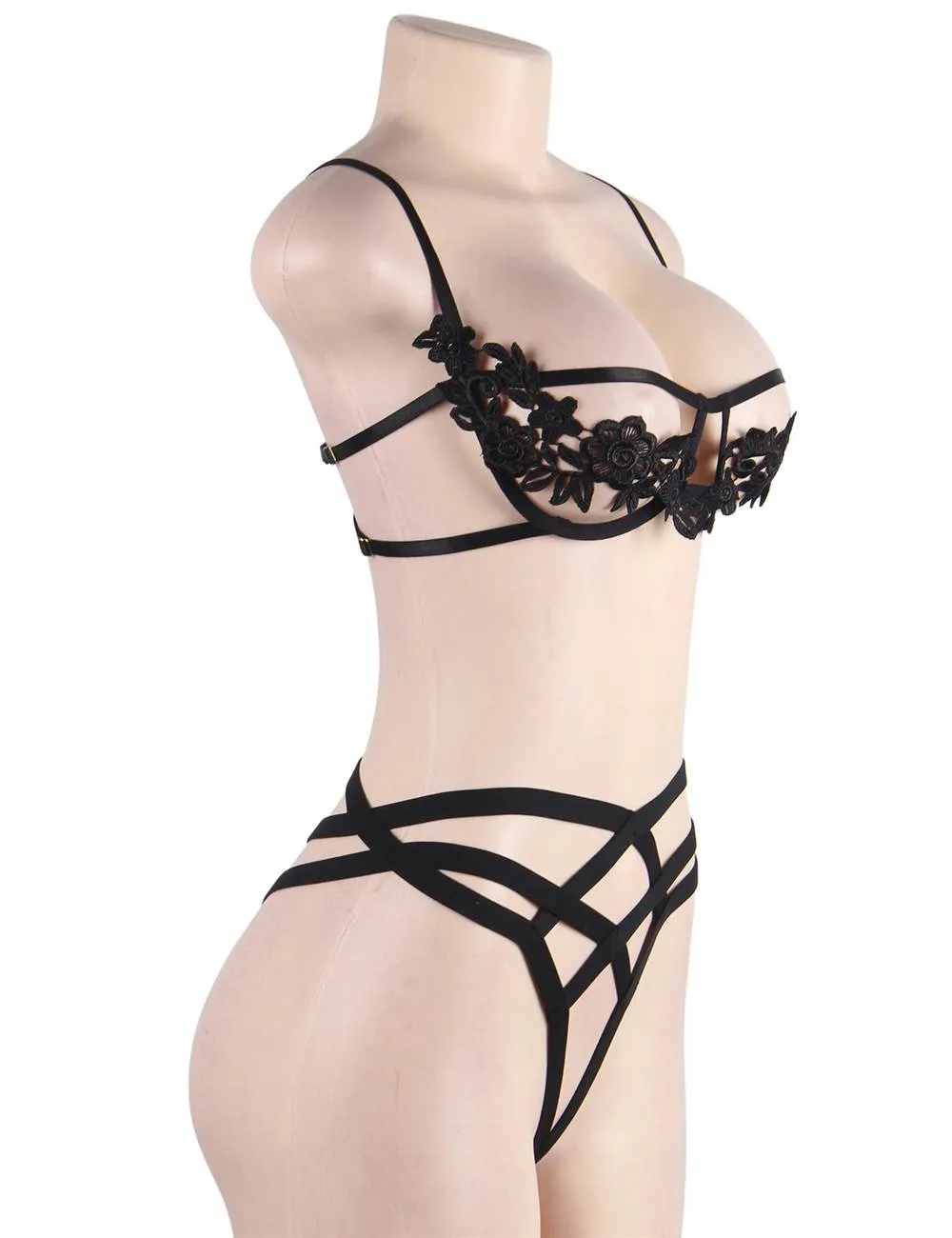 Elegant Embroidery Fashion Bra Set Egypt With Steel Ring