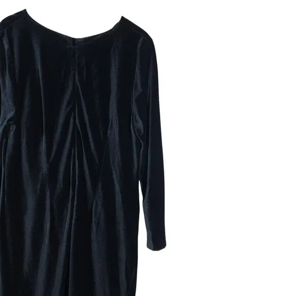 Eloquii Noir Dress 18 Black Velvet Floral Sequin Party Cocktail Vintage Inspired