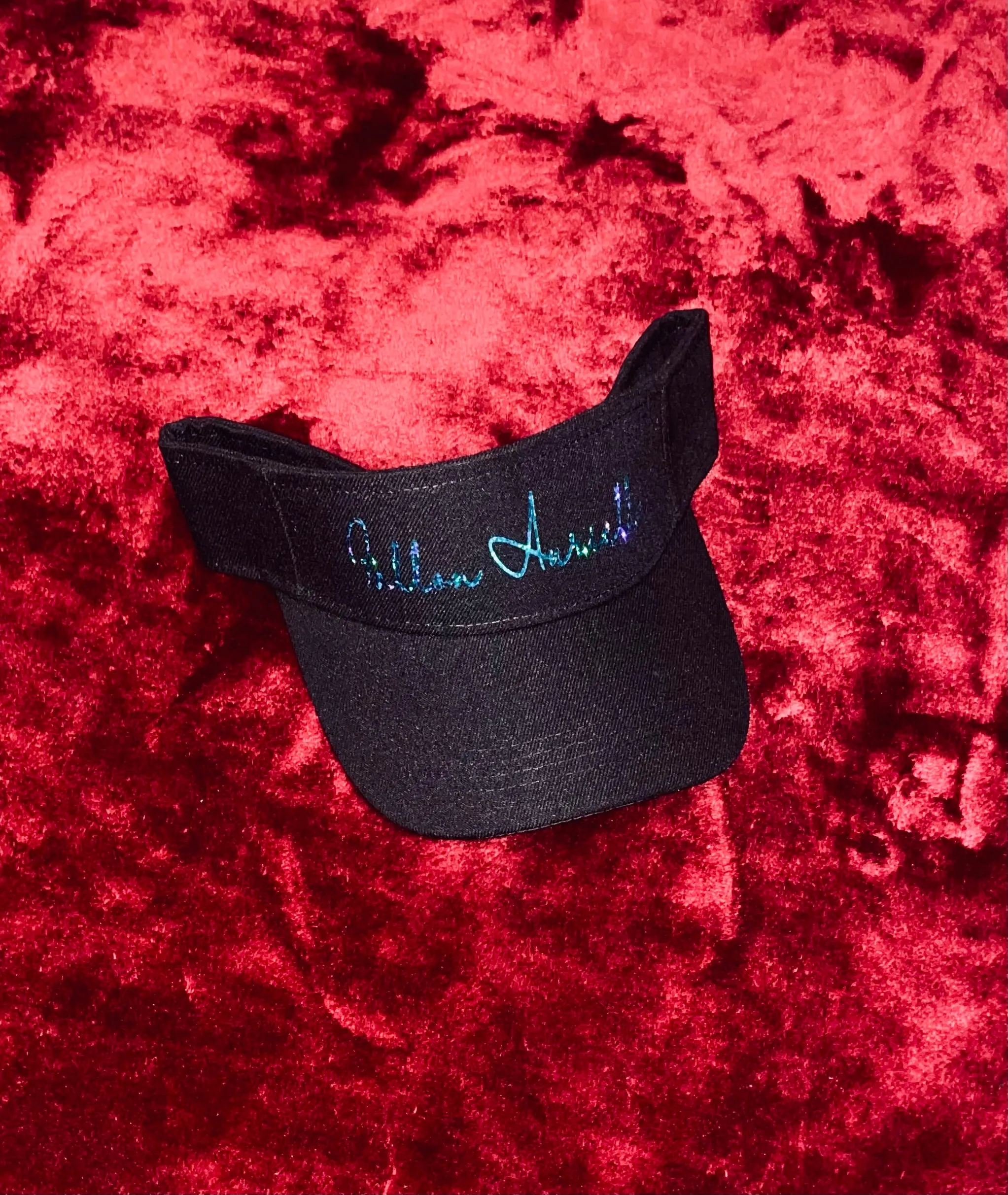 Fallon Aurielle & F.A. Visor Hat Unisex Signature 3 Piece Short Set (Black & Teal Sparkle)