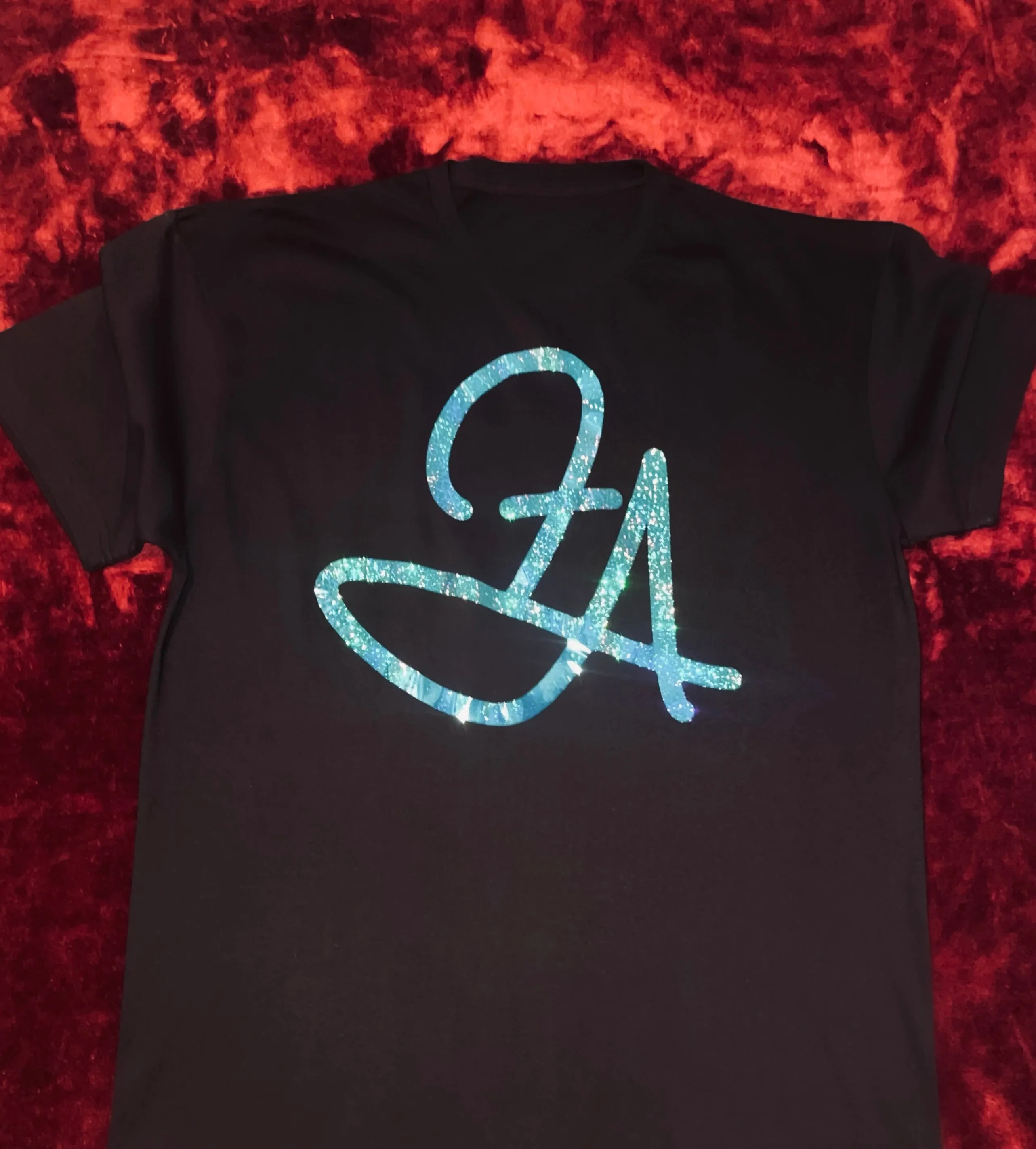 Fallon Aurielle & F.A. Visor Hat Unisex Signature 3 Piece Short Set (Black & Teal Sparkle)