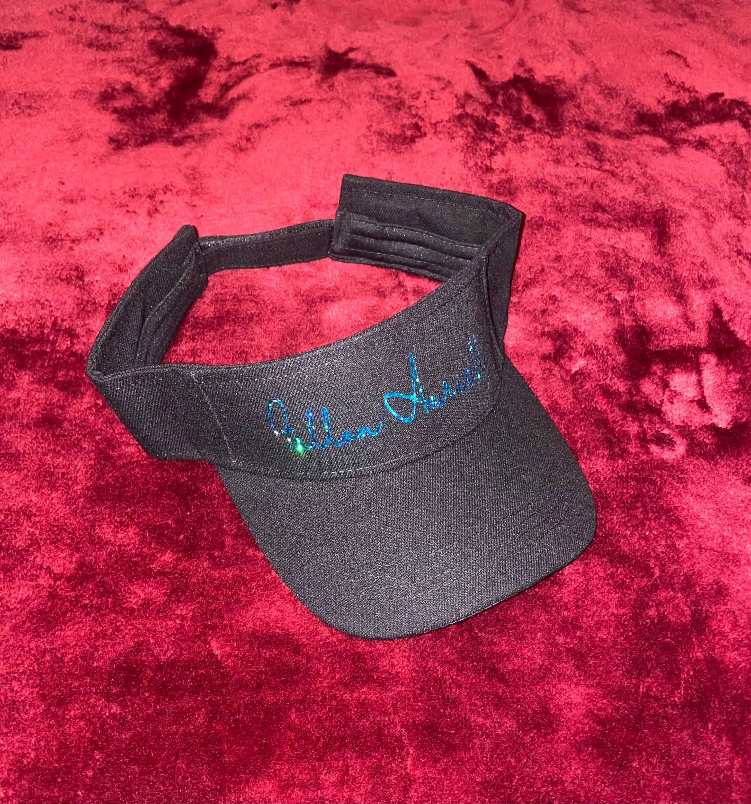 Fallon Aurielle & F.A. Visor Hat Unisex Signature 3 Piece Short Set (Black & Teal Sparkle)