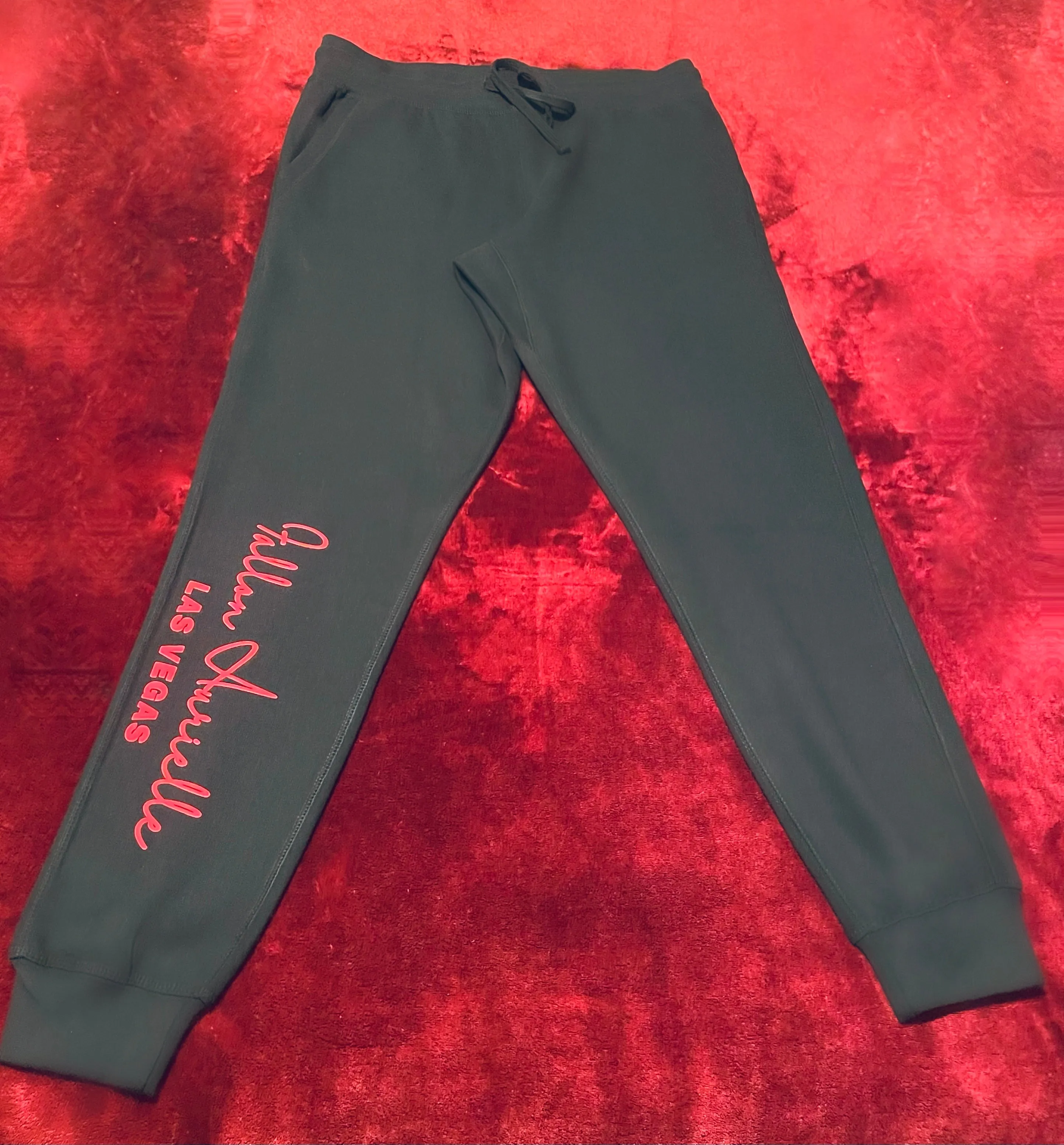 Fallon Aurielle Unisex Signature 3 Piece Las Vegas Rep Yo Set Jogger Set (Black & Red)