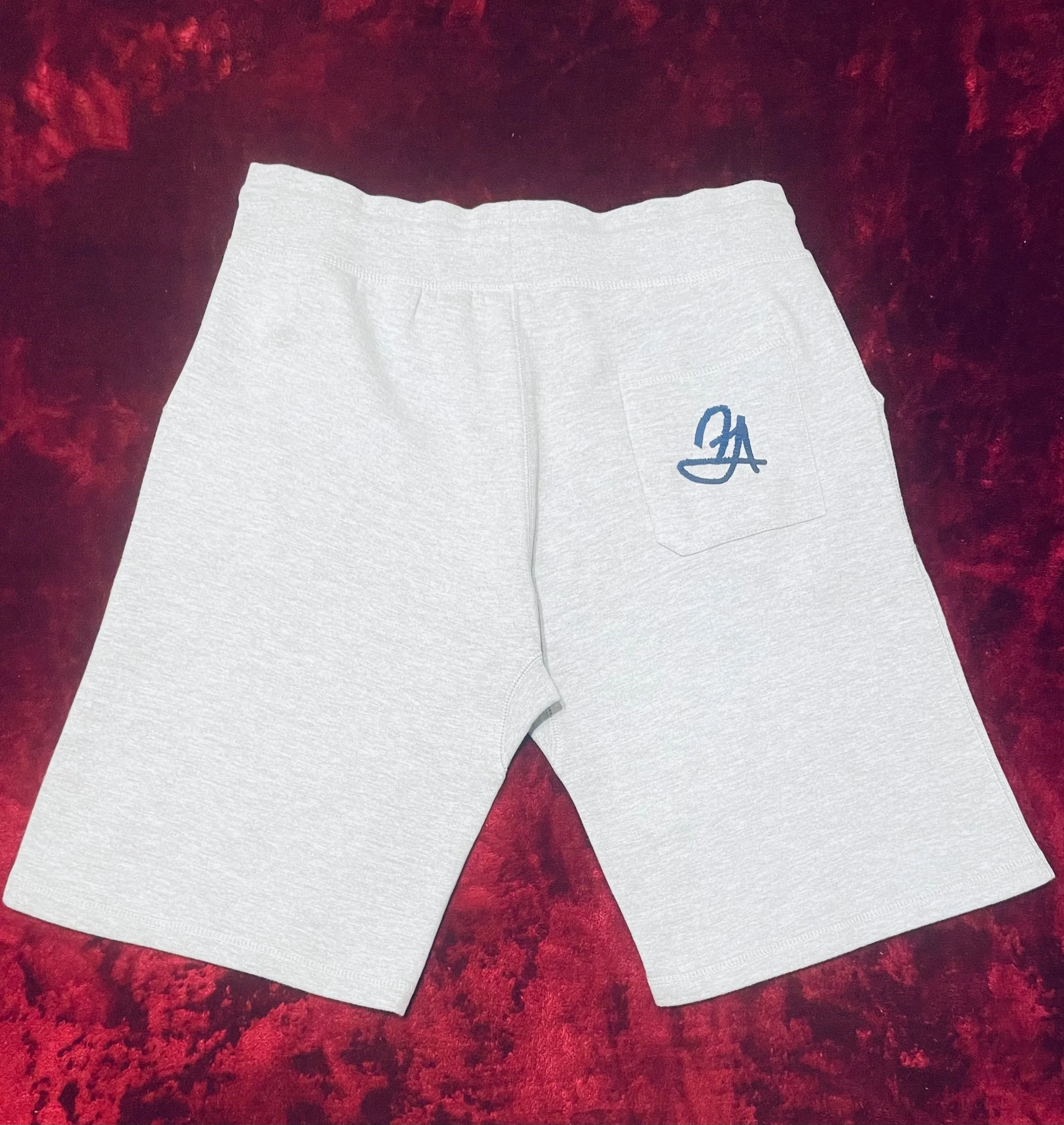Fallon Aurielle Unisex Signature 3 Piece Spirit Animal Bear Logo Short Set (Silver Gray & Navy Blue)