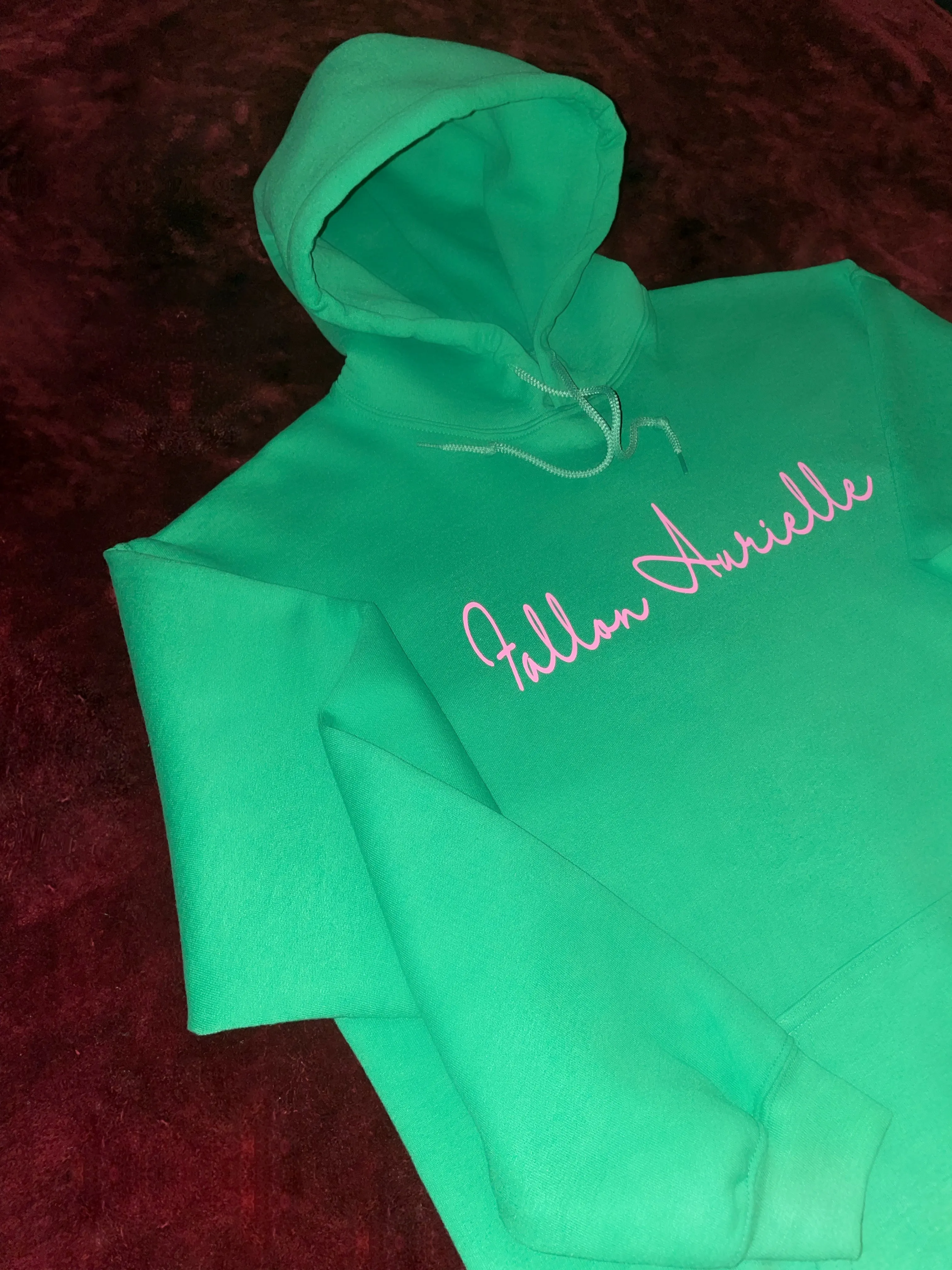 Fallon Aurielle Unisex Signature 3 Piece Spirit Animal Dog Logo Jogger Set (Kelly Green & Pink)