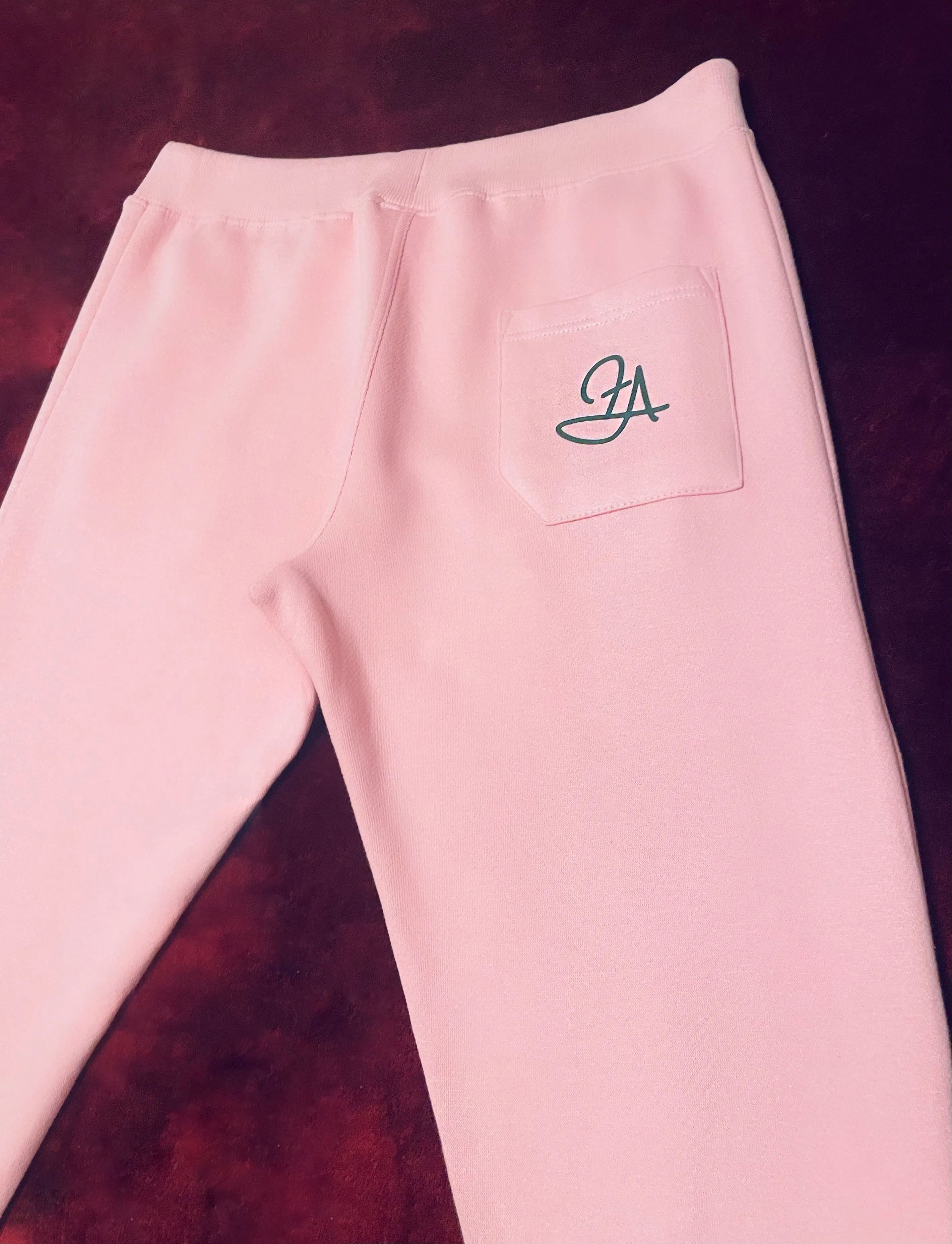 Fallon Aurielle Unisex Signature 3 Piece Spirit Animal Dog Logo Jogger Set (Kelly Green & Pink)