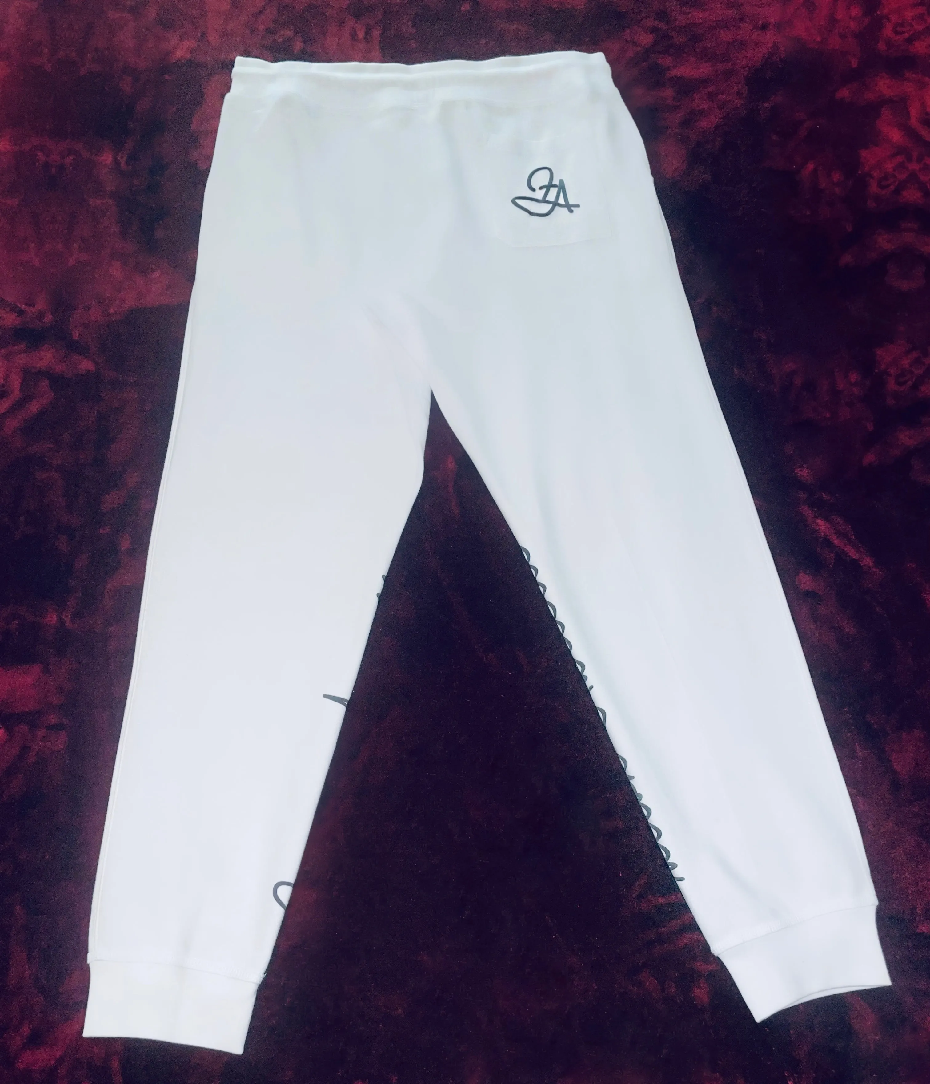 Fallon Aurielle Unisex Signature Aries Logo & Name Zodiac Jogging Set (White & Black)