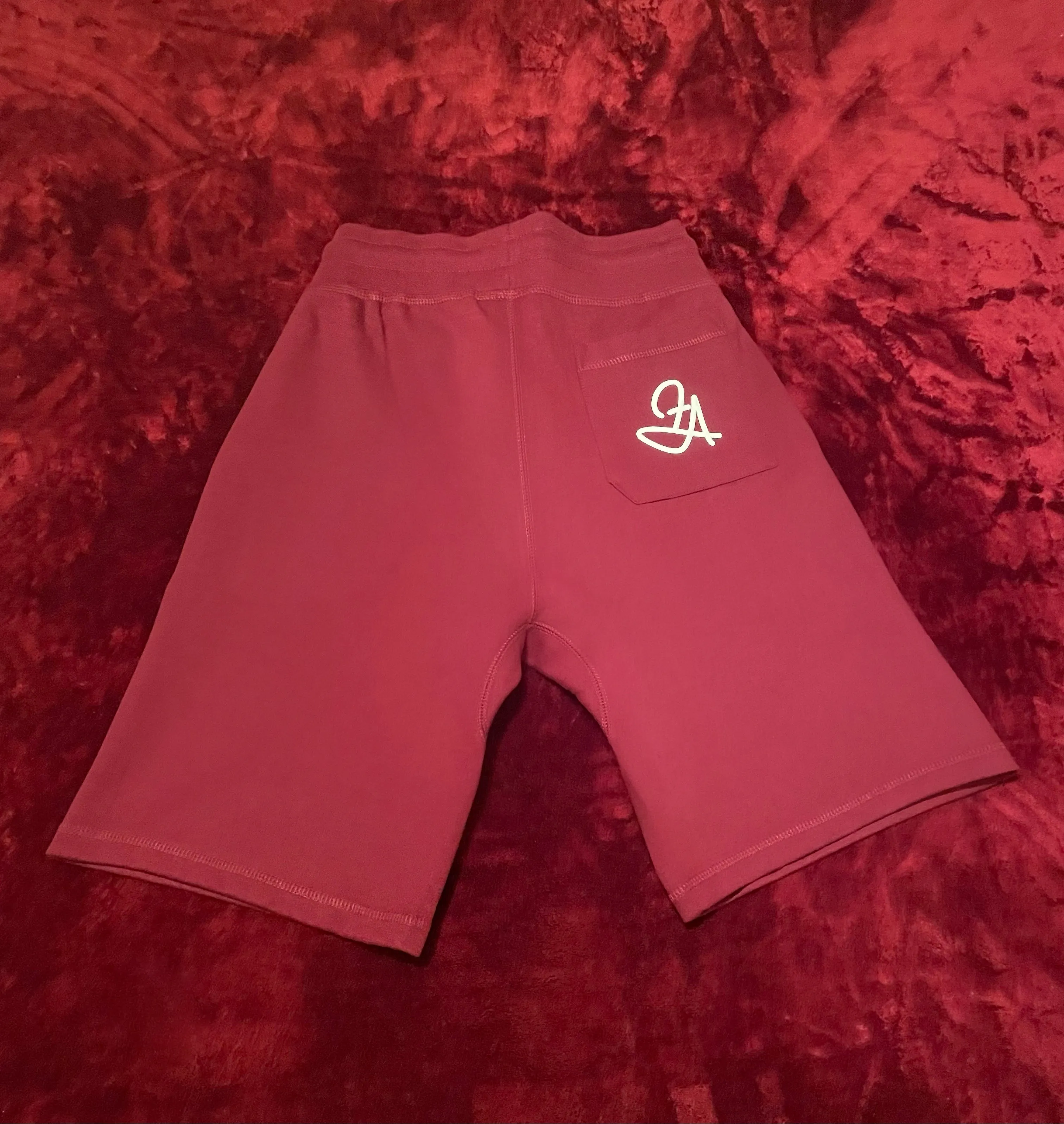 Fallon Aurielle Unisex Signature Beverly Hills Rep Yo Set Short Set (Burgundy & White)