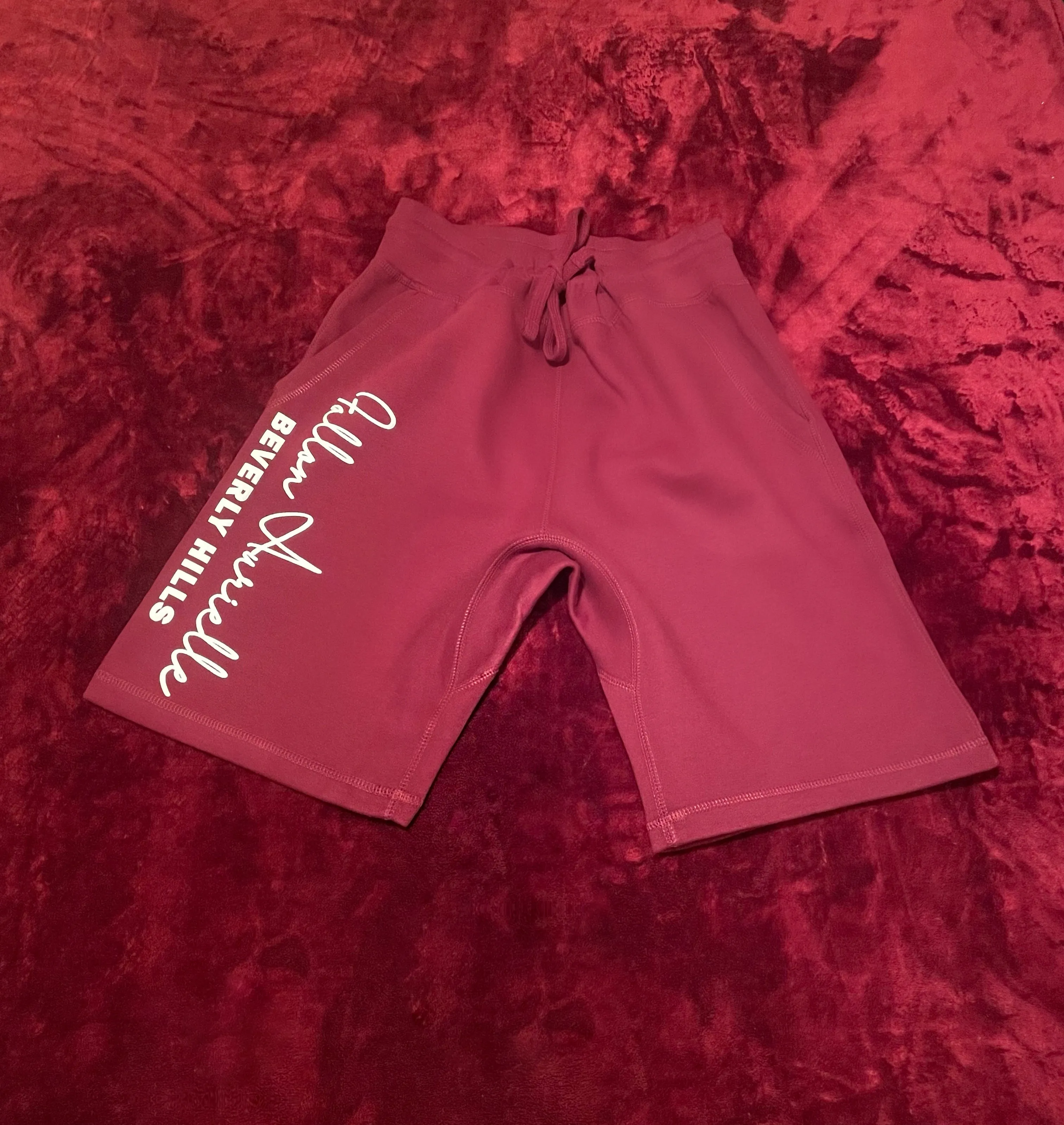 Fallon Aurielle Unisex Signature Beverly Hills Rep Yo Set Short Set (Burgundy & White)