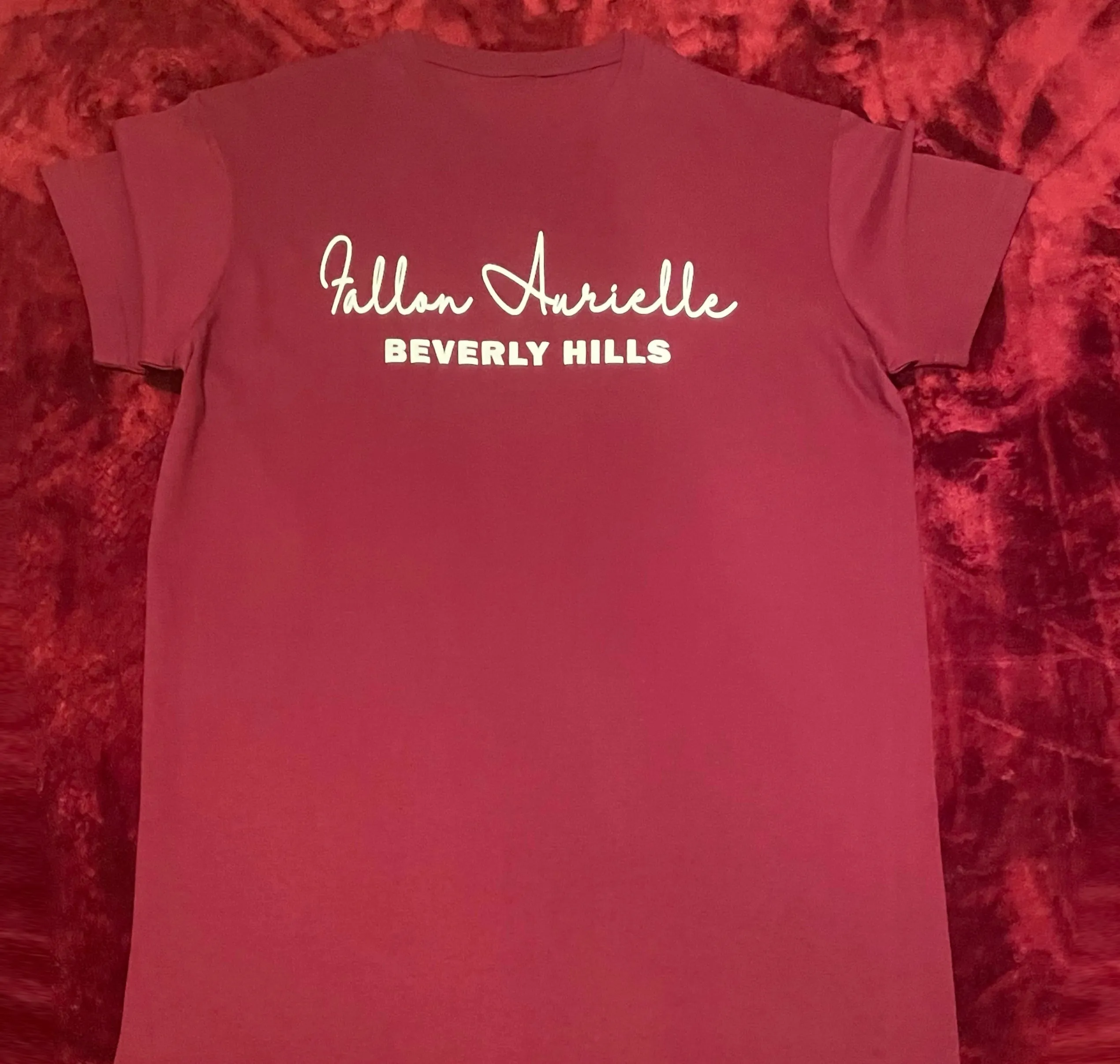 Fallon Aurielle Unisex Signature Beverly Hills Rep Yo Set Short Set (Burgundy & White)