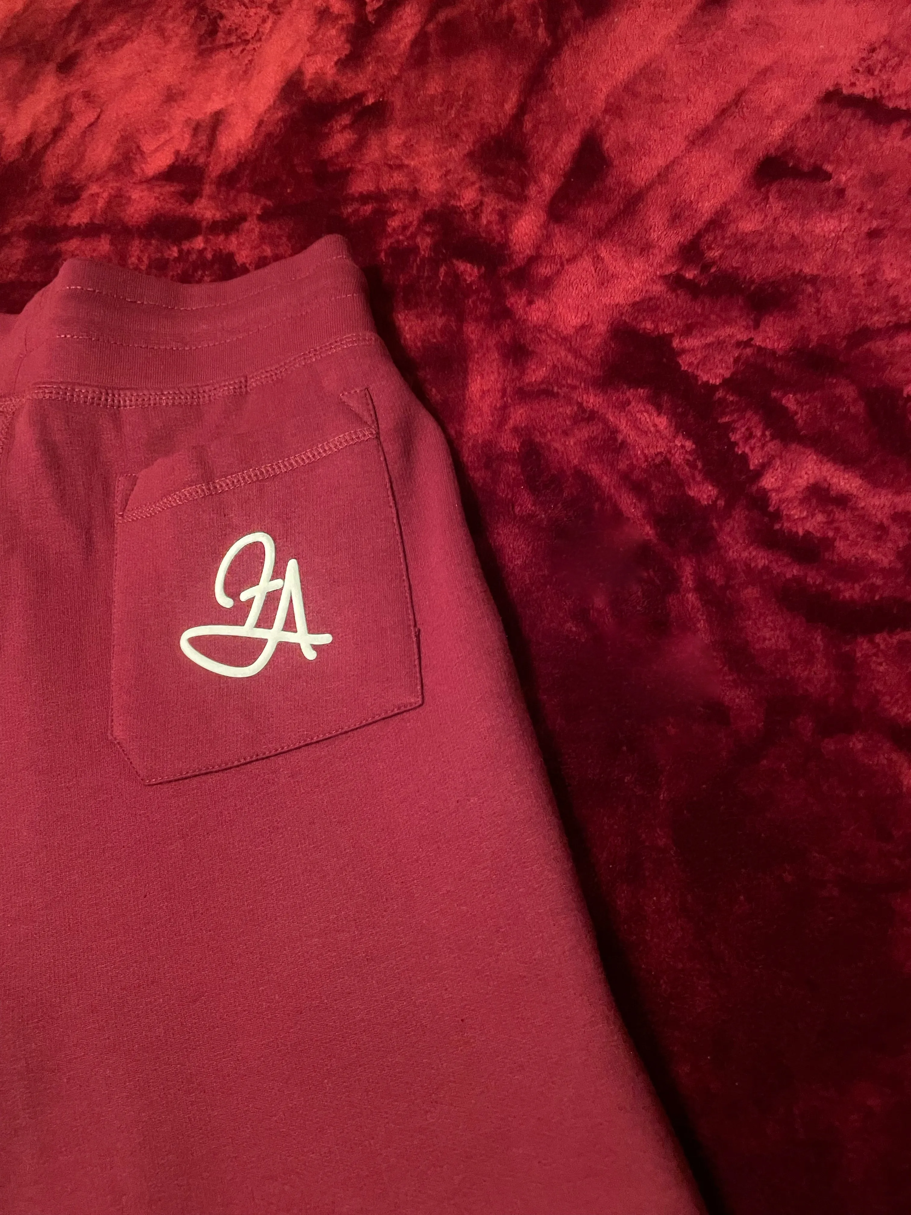 Fallon Aurielle Unisex Signature Beverly Hills Rep Yo Set Short Set (Burgundy & White)