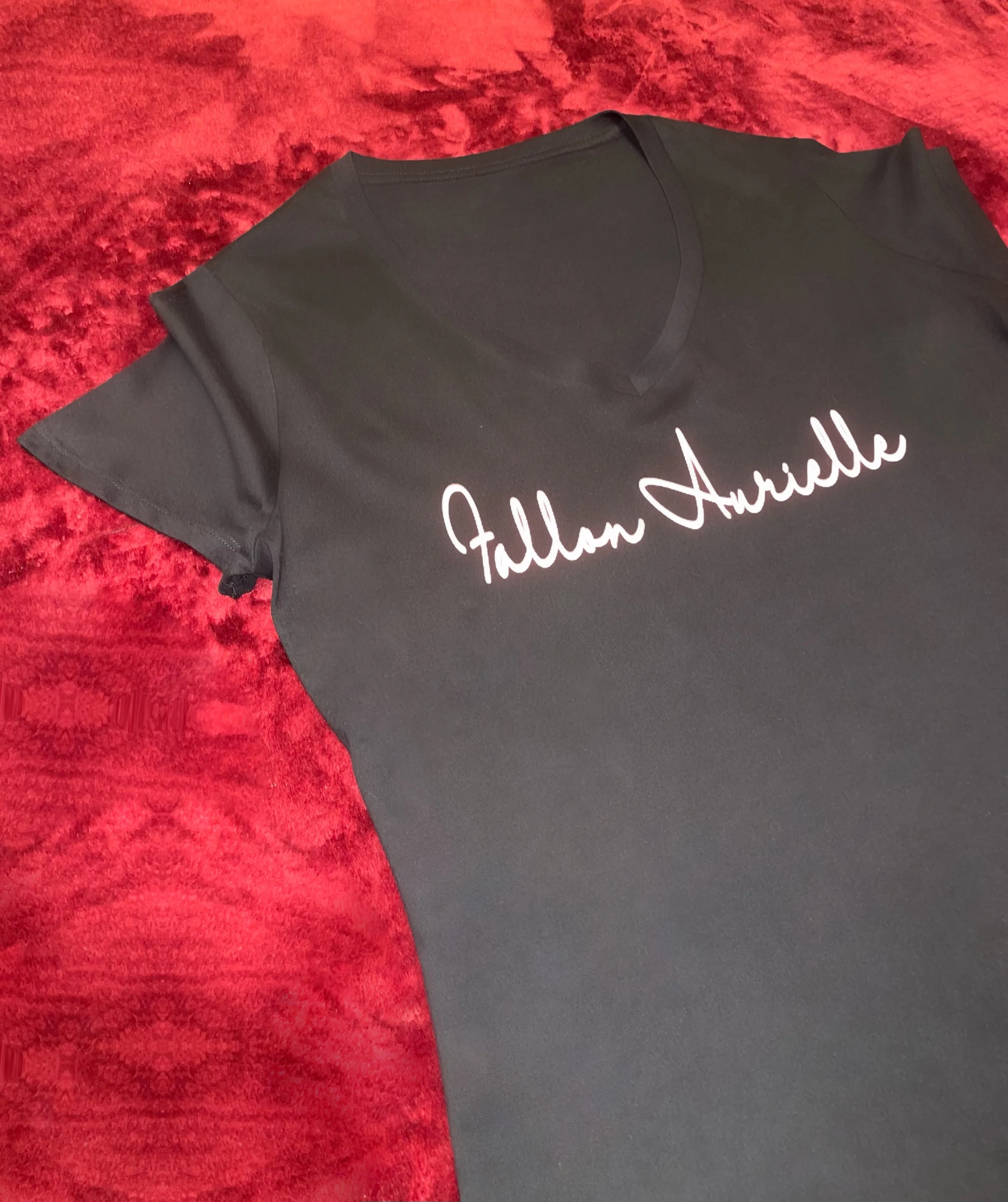 Fallon Aurielle Unisex Signature Classic V-Neck T-Shirt (Black & White)