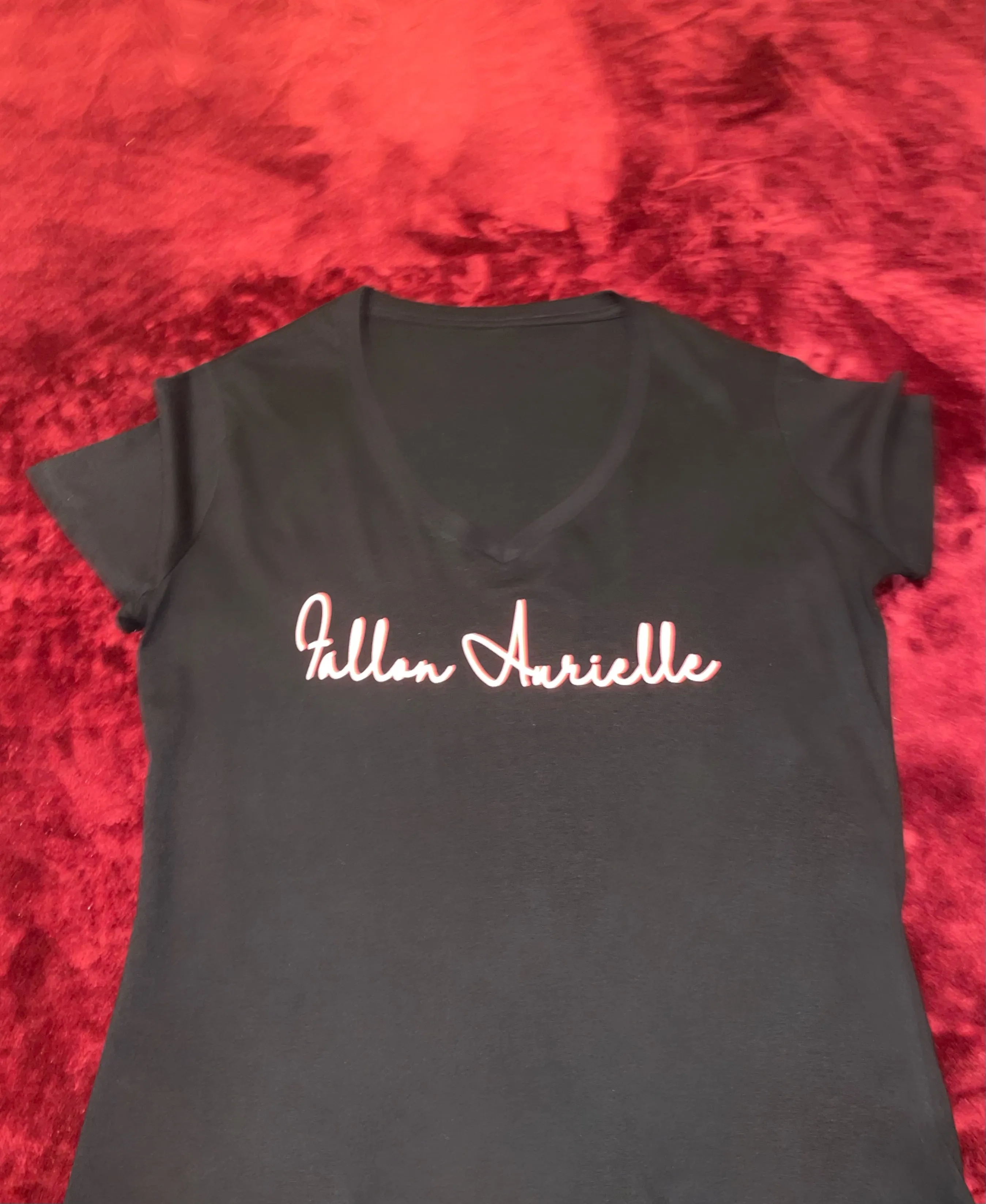 Fallon Aurielle Unisex Signature Classic V-Neck T-Shirt (Black & White)