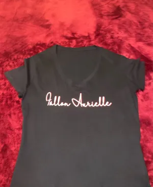 Fallon Aurielle Unisex Signature Classic V-Neck T-Shirt (Black & White)