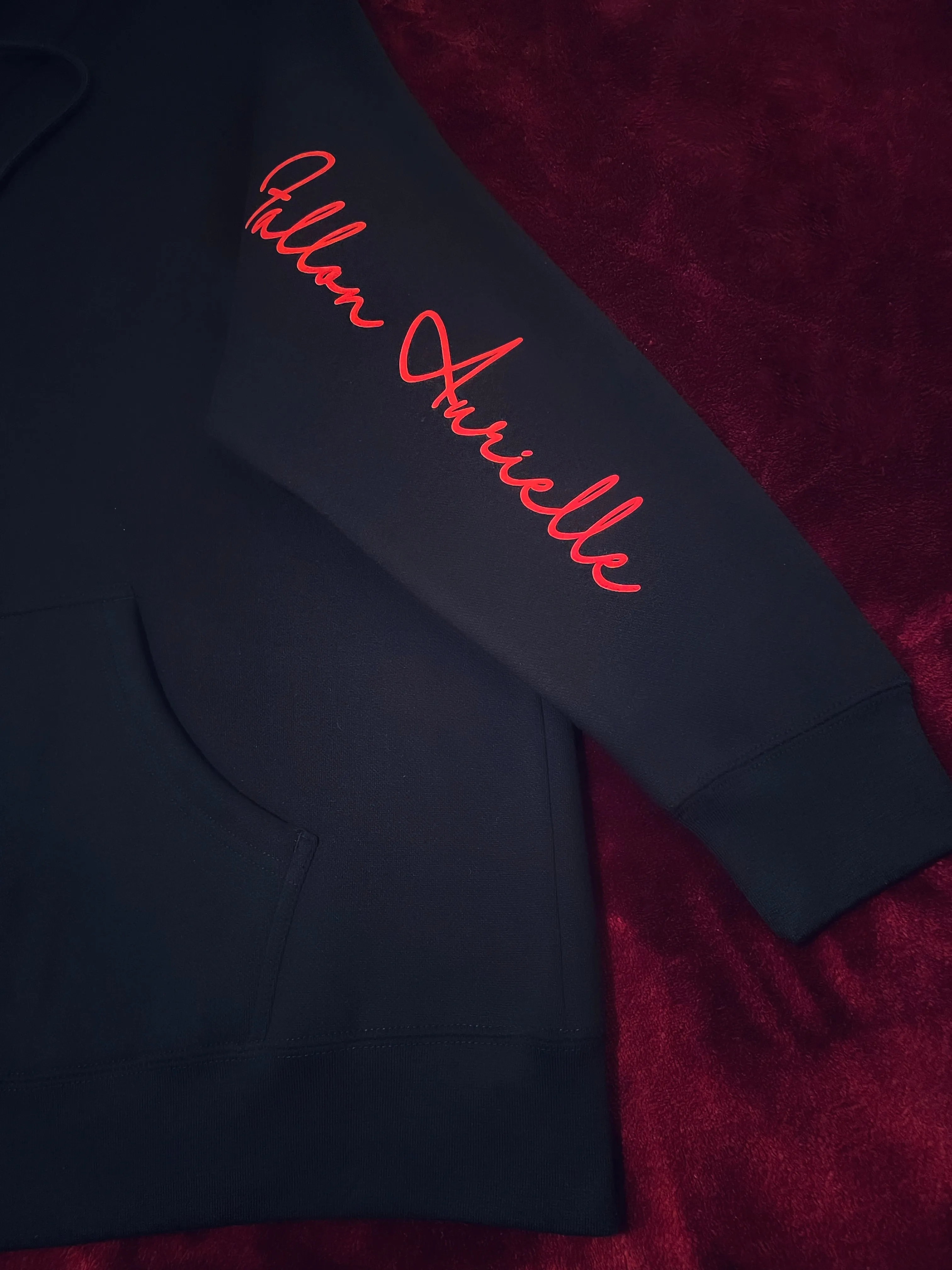 Fallon Aurielle Unisex Signature Leo Zodiac Zip Hoodie Jogging Set (Black & Red)