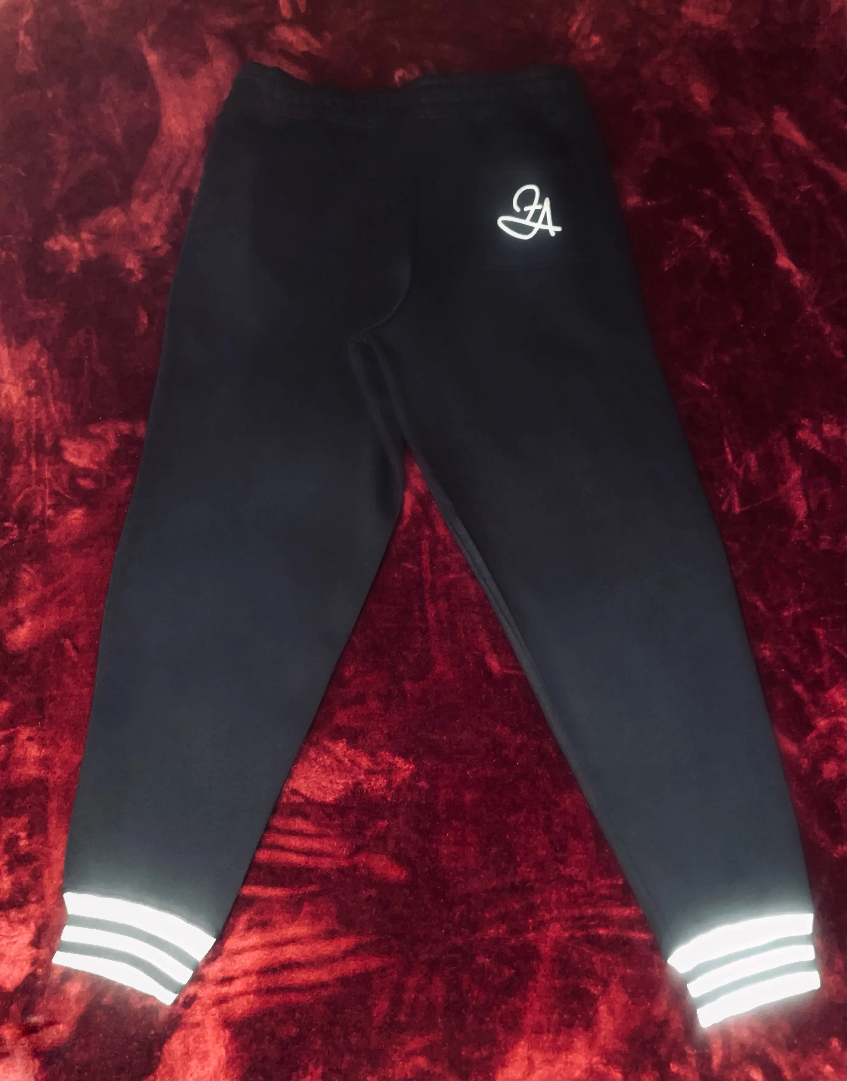 Fallon Aurielle Unisex Signature Sagittarius Logo & Name Zodiac Jacket Jogging Set (Black, Metallic Silver & Cream)