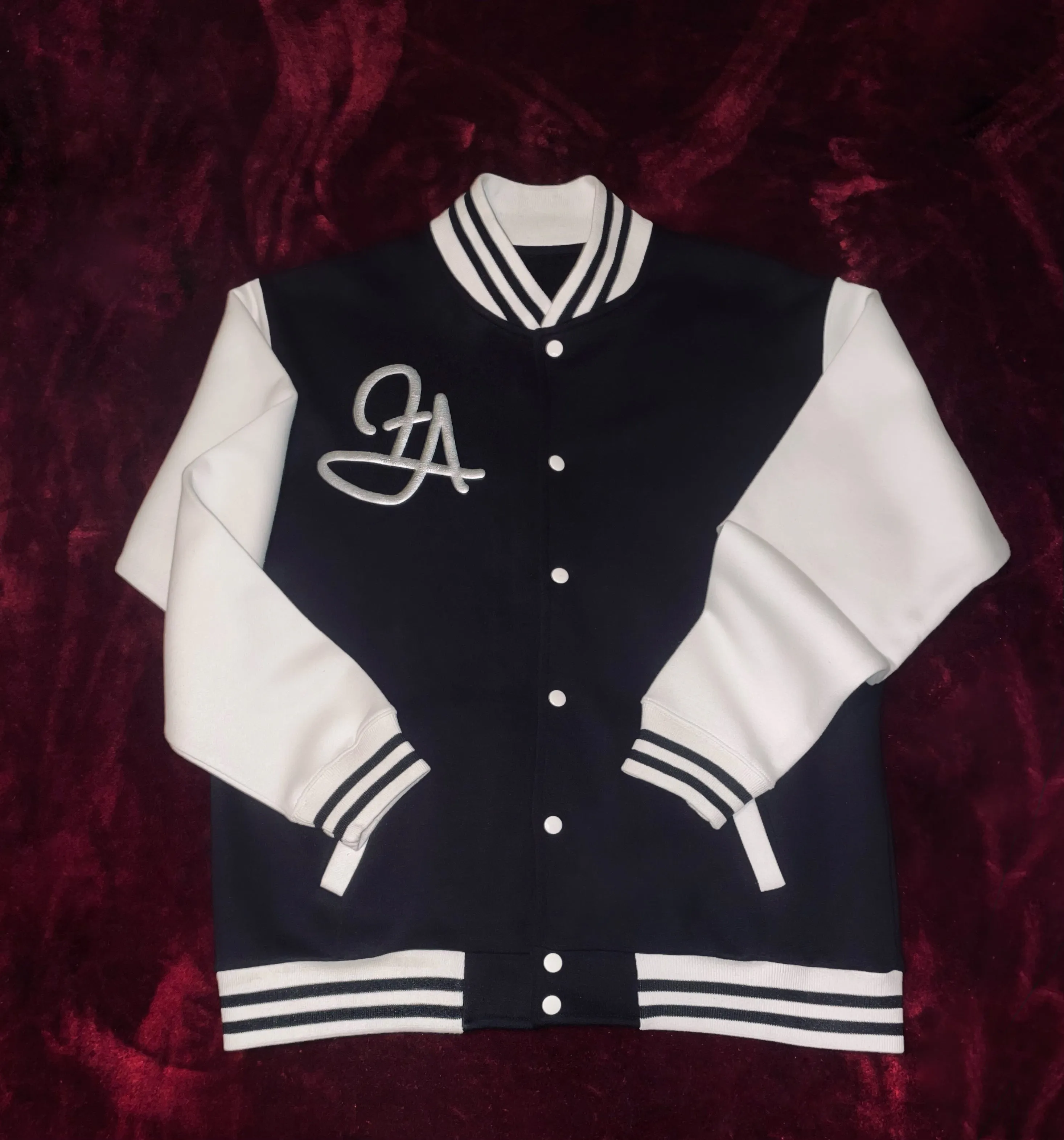 Fallon Aurielle Unisex Signature Sagittarius Logo & Name Zodiac Jacket Jogging Set (Black, Metallic Silver & Cream)