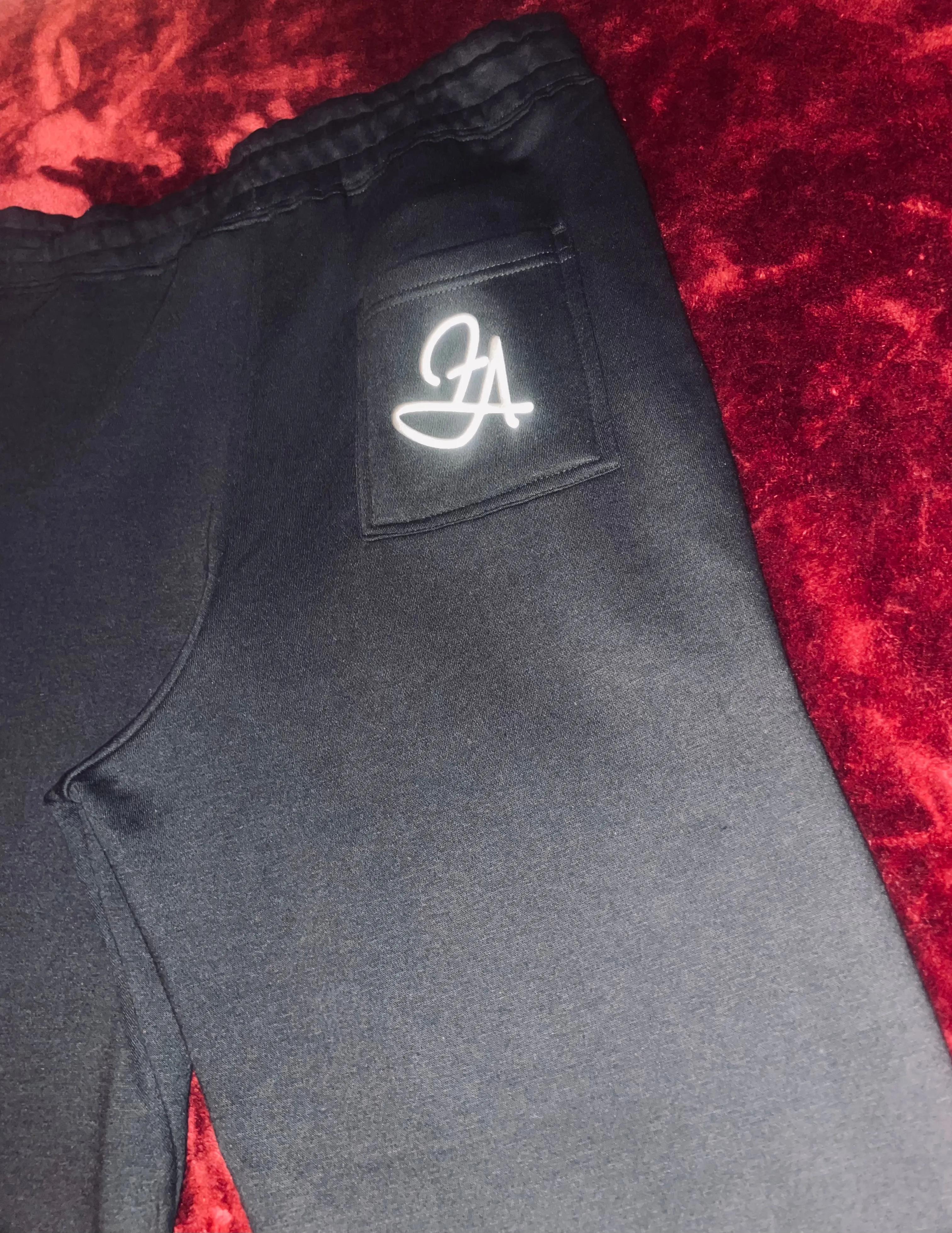 Fallon Aurielle Unisex Signature Sagittarius Logo & Name Zodiac Jacket Jogging Set (Black, Metallic Silver & Cream)