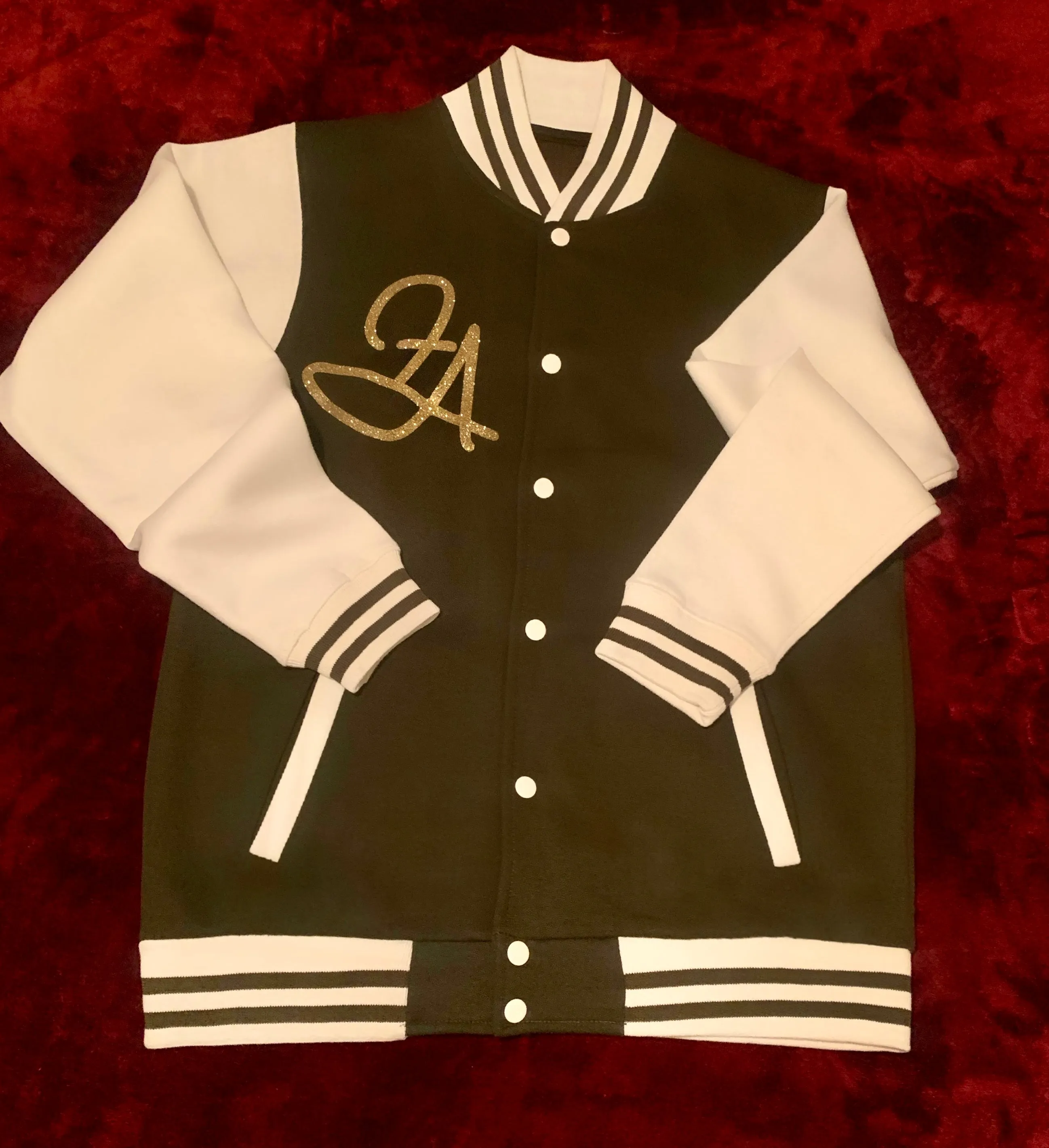Fallon Aurielle Unisex Signature Sagittarius Logo & Name Zodiac Jacket Jogging Set (Olive Green, Gold & Cream)