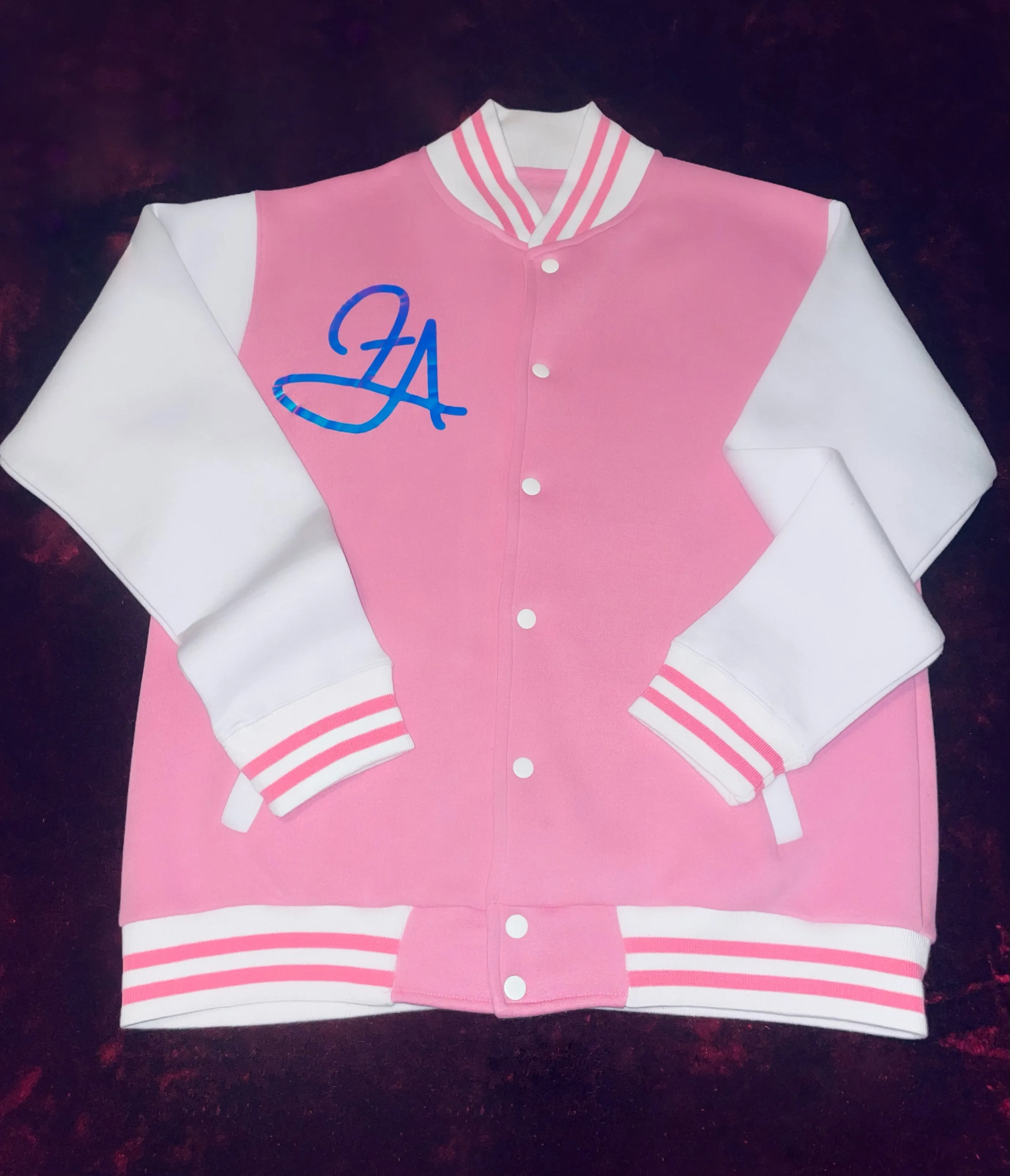 Fallon Aurielle Unisex Signature Taurus Bull Zodiac Jacket Jogging Set (Pink, Holographic & White)
