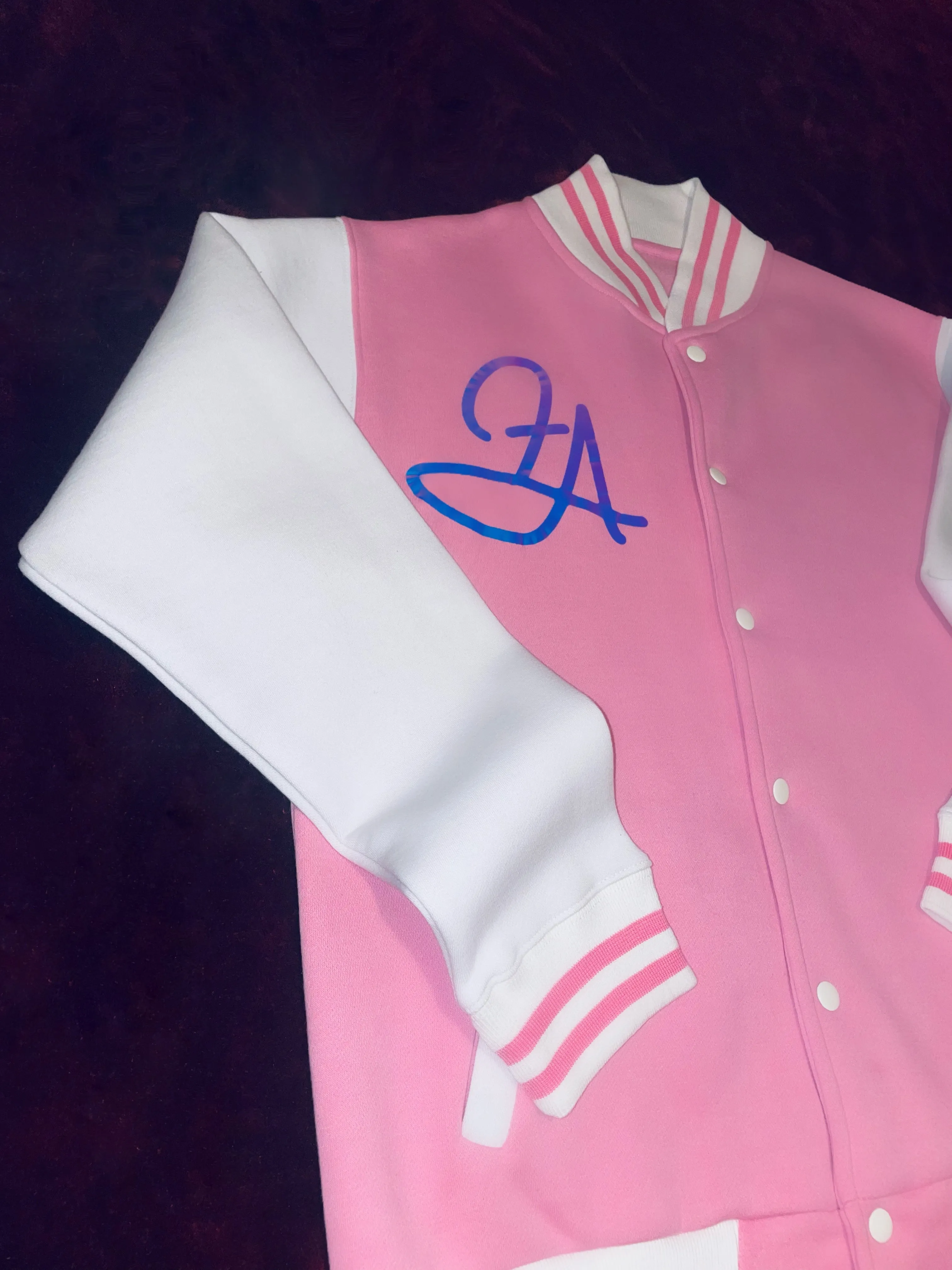 Fallon Aurielle Unisex Signature Taurus Bull Zodiac Jacket Jogging Set (Pink, Holographic & White)