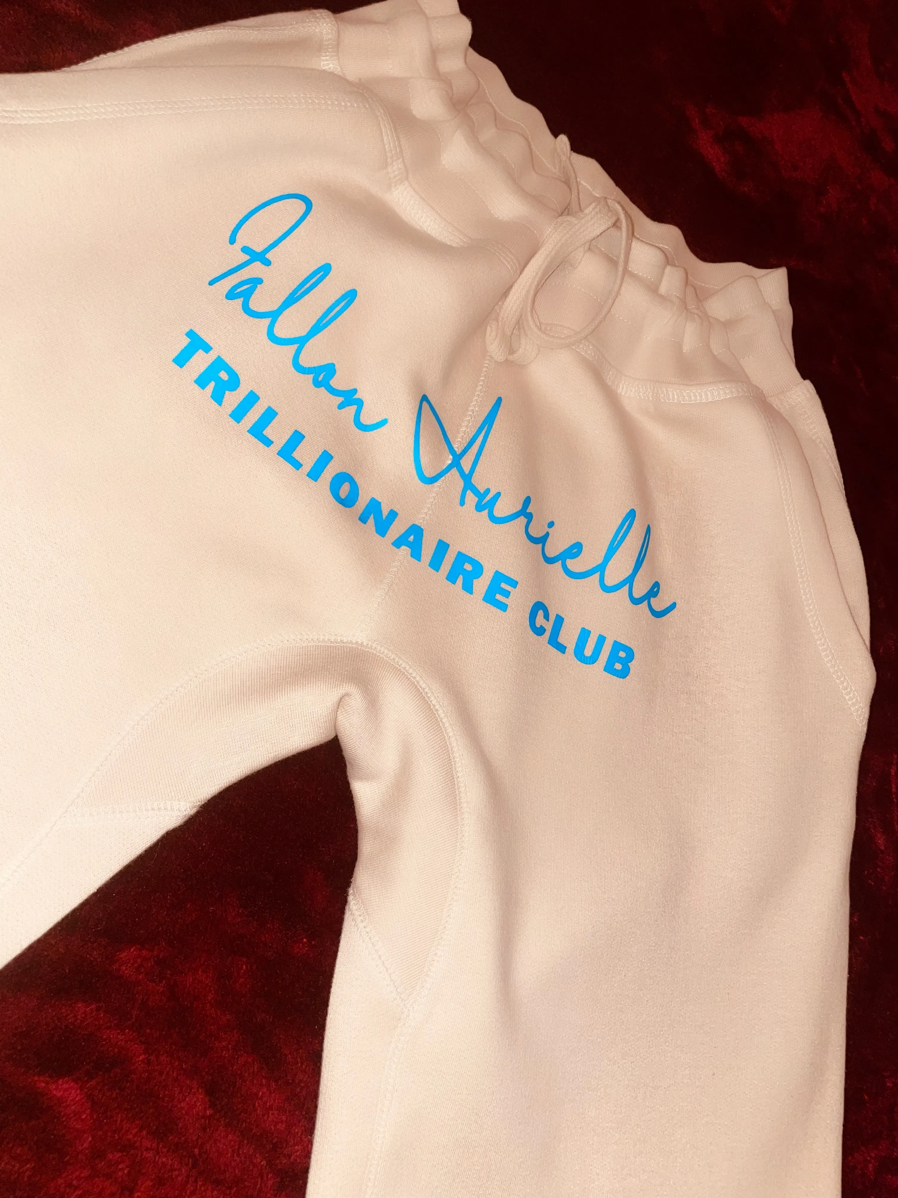Fallon Aurielle Unisex Signature Trillionaire Club Shorts (Tan & Powder Blue)