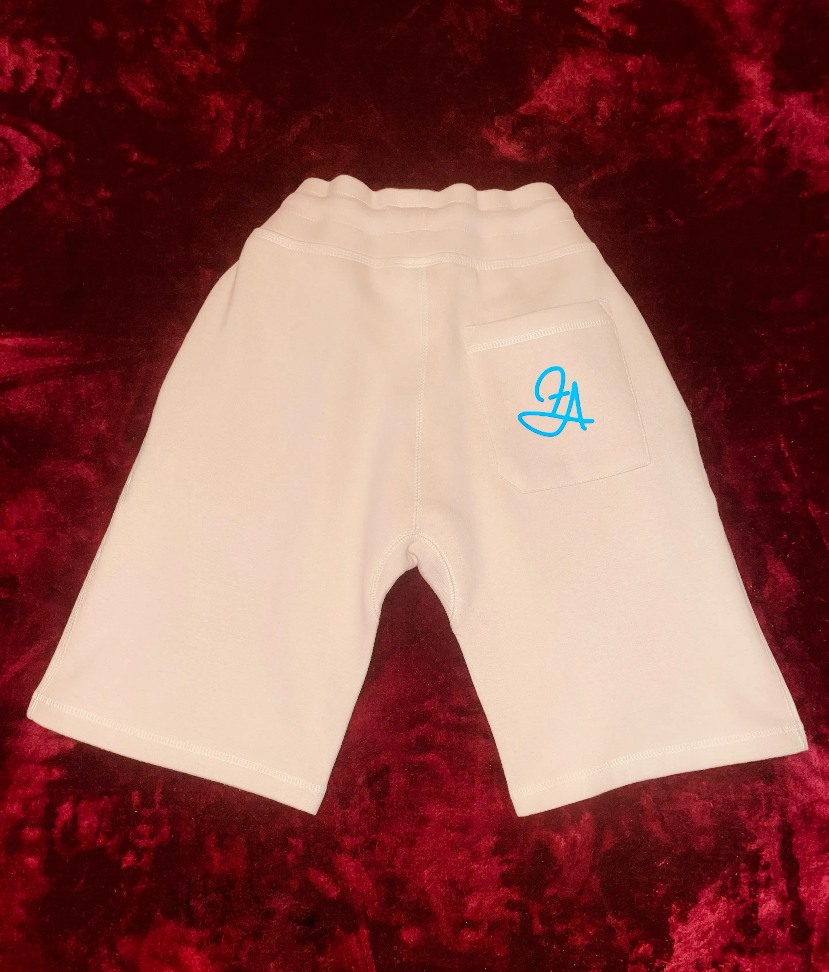 Fallon Aurielle Unisex Signature Trillionaire Club Shorts (Tan & Powder Blue)
